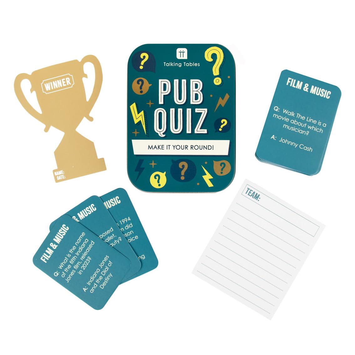 Talking Tables Pub Quiz Game - General Knowledge Trivia | Ages 14+ | 2+ Players