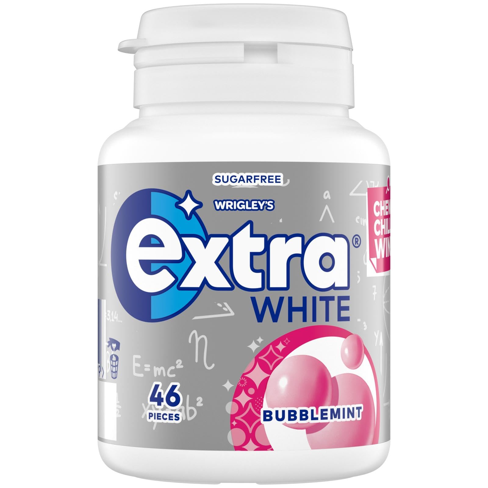 Extra - White Bubblemint Chewing Gum (46 Pieces, Sugar Free with Xylitol) 1