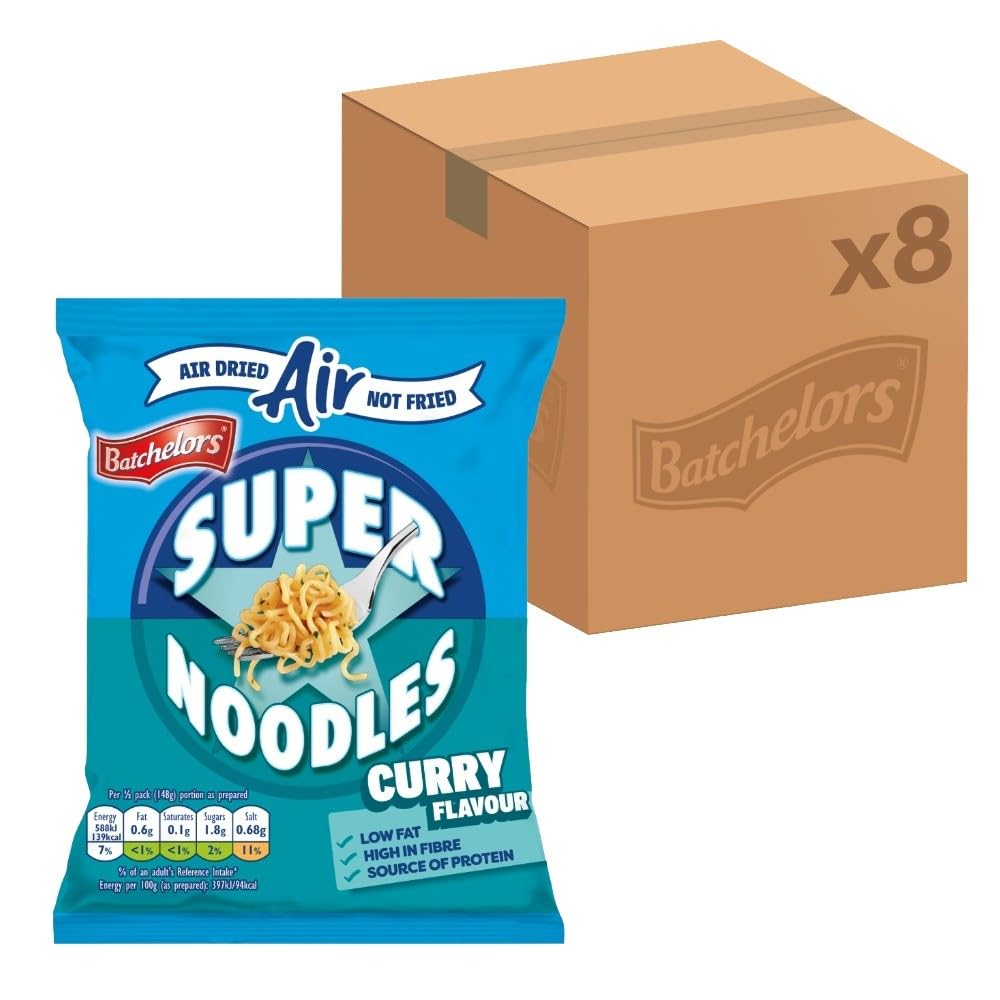 Batchelors Super Noodles Curry Flavour - 8 Pack, 81g Each 1