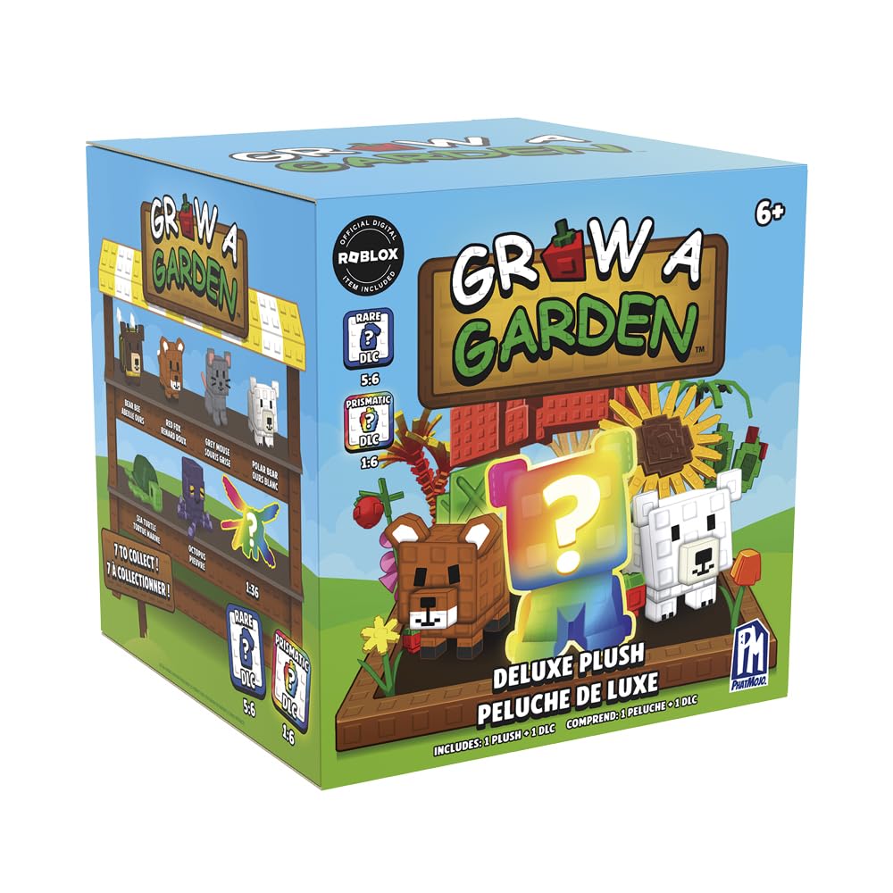 PhatMojo Grow A Garden Mystery Deluxe Plush - Series 1 Blind Box | 8-Inch Stuffed Animal | Includes Roblox DLC Code