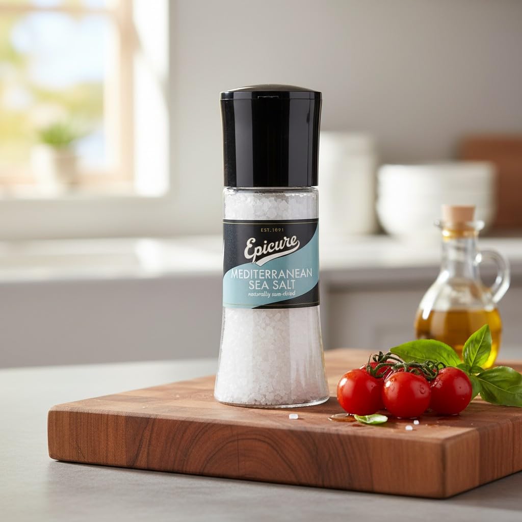 Epicure Mediterranean Sea Salt Grinder - All-Natural Flavor Enhancer | 270g 4