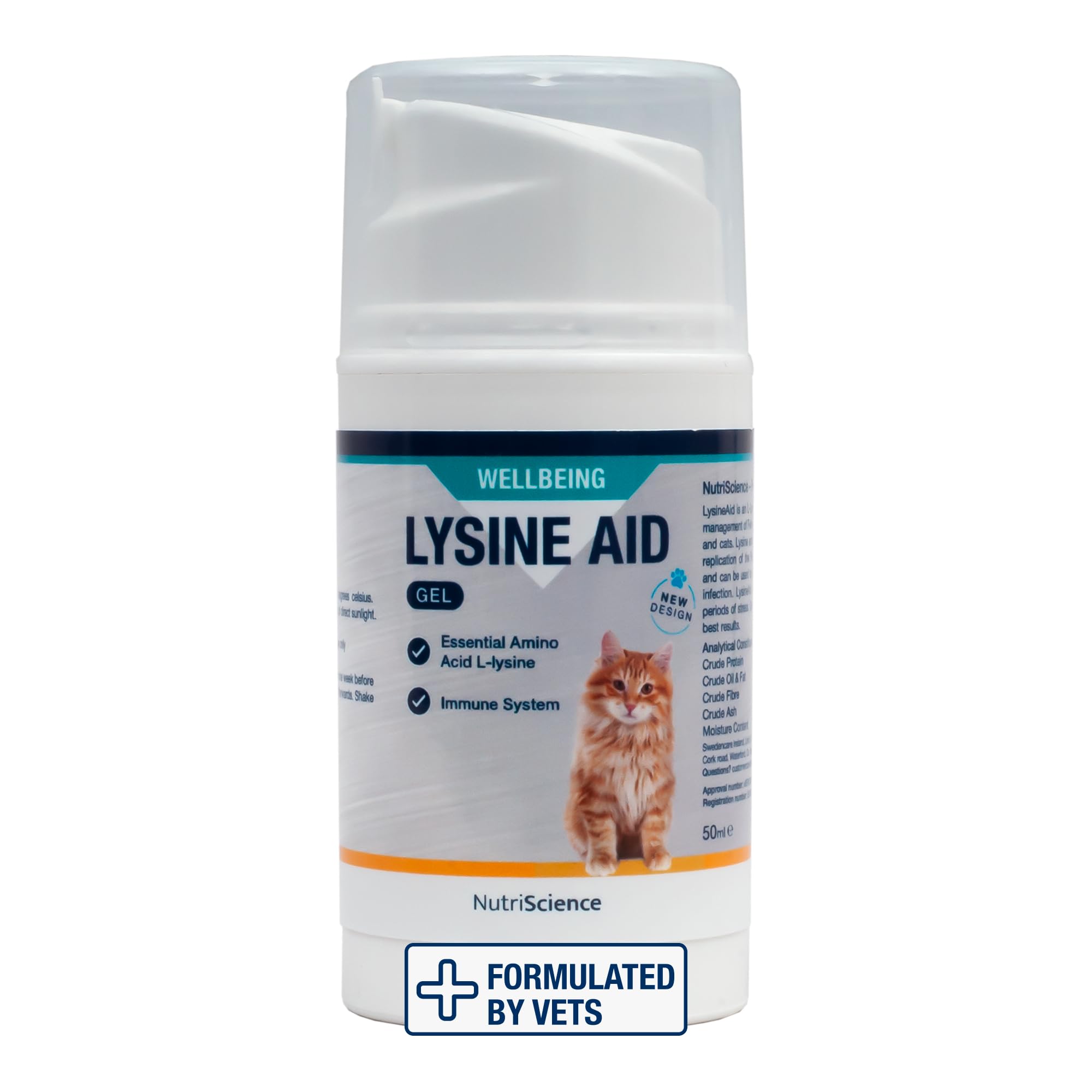 NutriScience Lysine Aid Cat Gel - Immune Support for FHV-1 Symptoms | 50ml