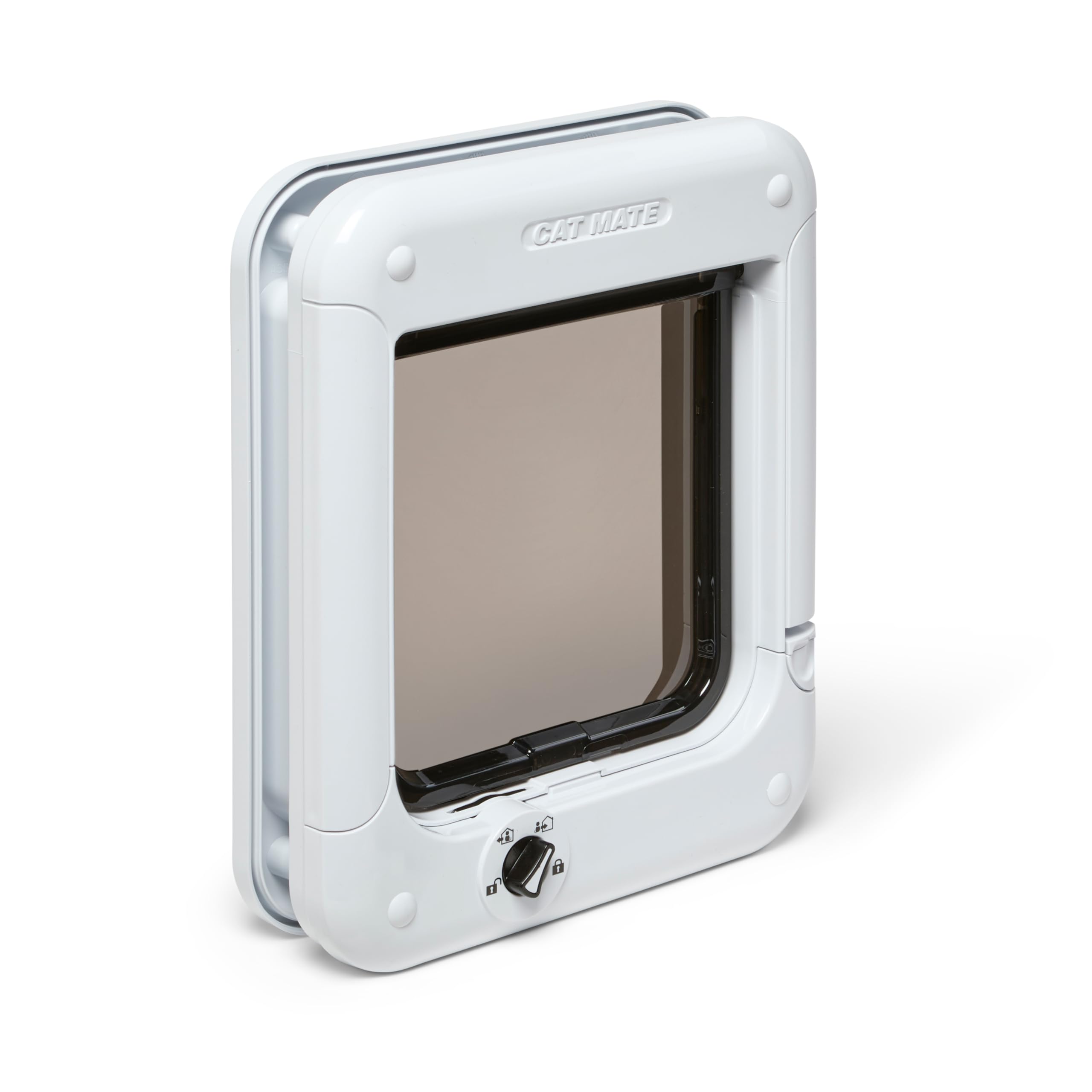 Cat Mate Rotary 4-Way Locking Cat Flap - White | Fits up to 50mm Thickness 3