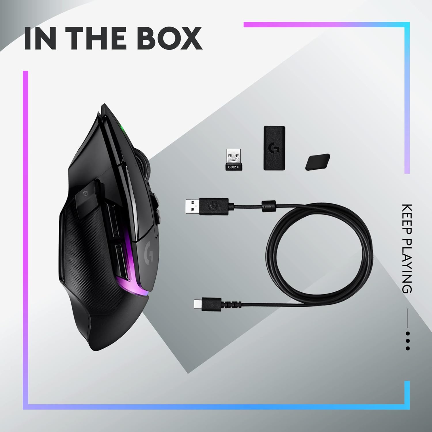 Logitech G502 X PLUS LIGHTSPEED Wireless RGB Gaming Mouse - Black 3