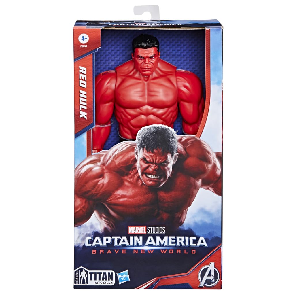 Marvel Studios Red Hulk Titan Hero Series Deluxe Action Figure - 12-Inch Posable Figure for Kids