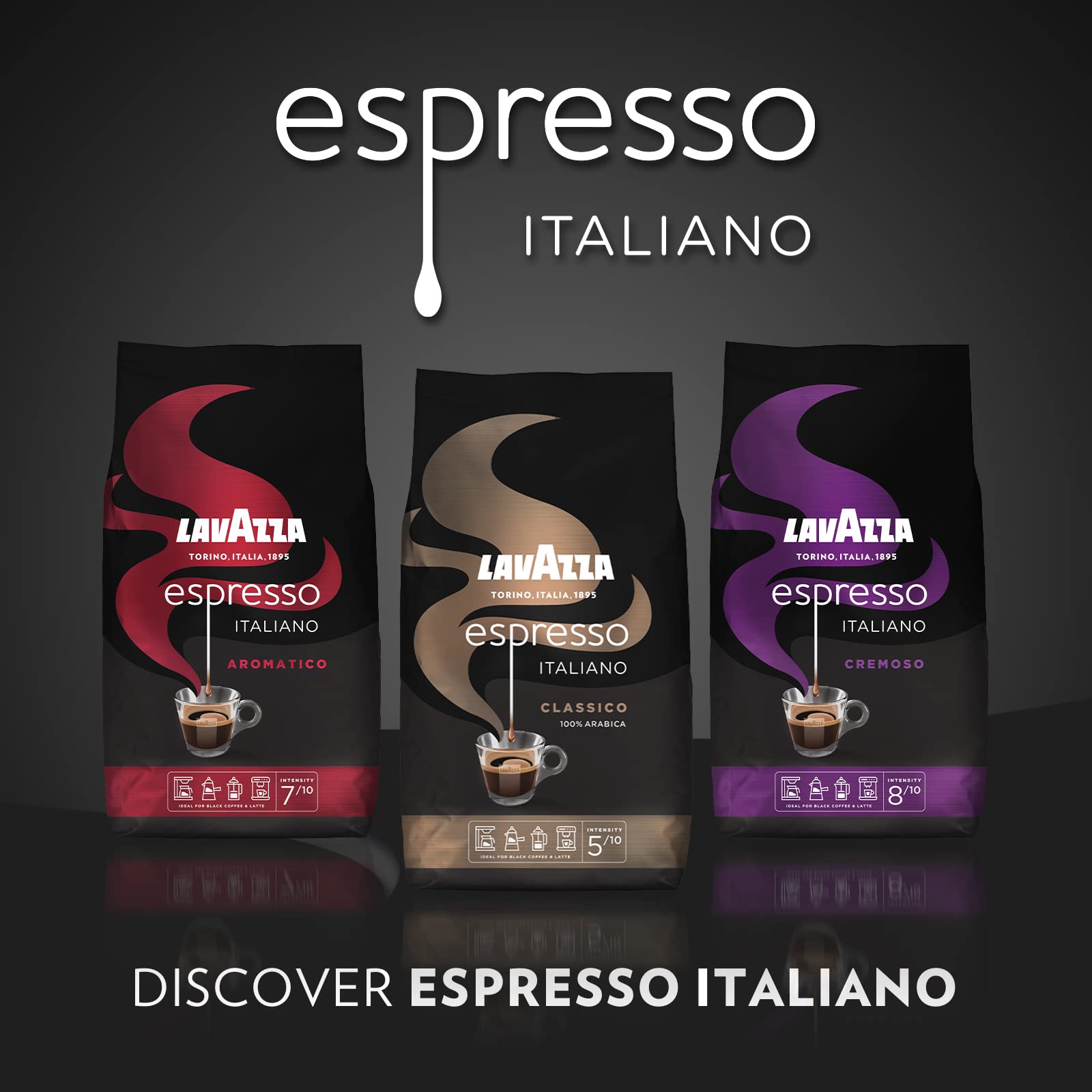 Lavazza Espresso Cremoso Whole Coffee Beans - 1kg Pack | Medium Roast | Arabica 7