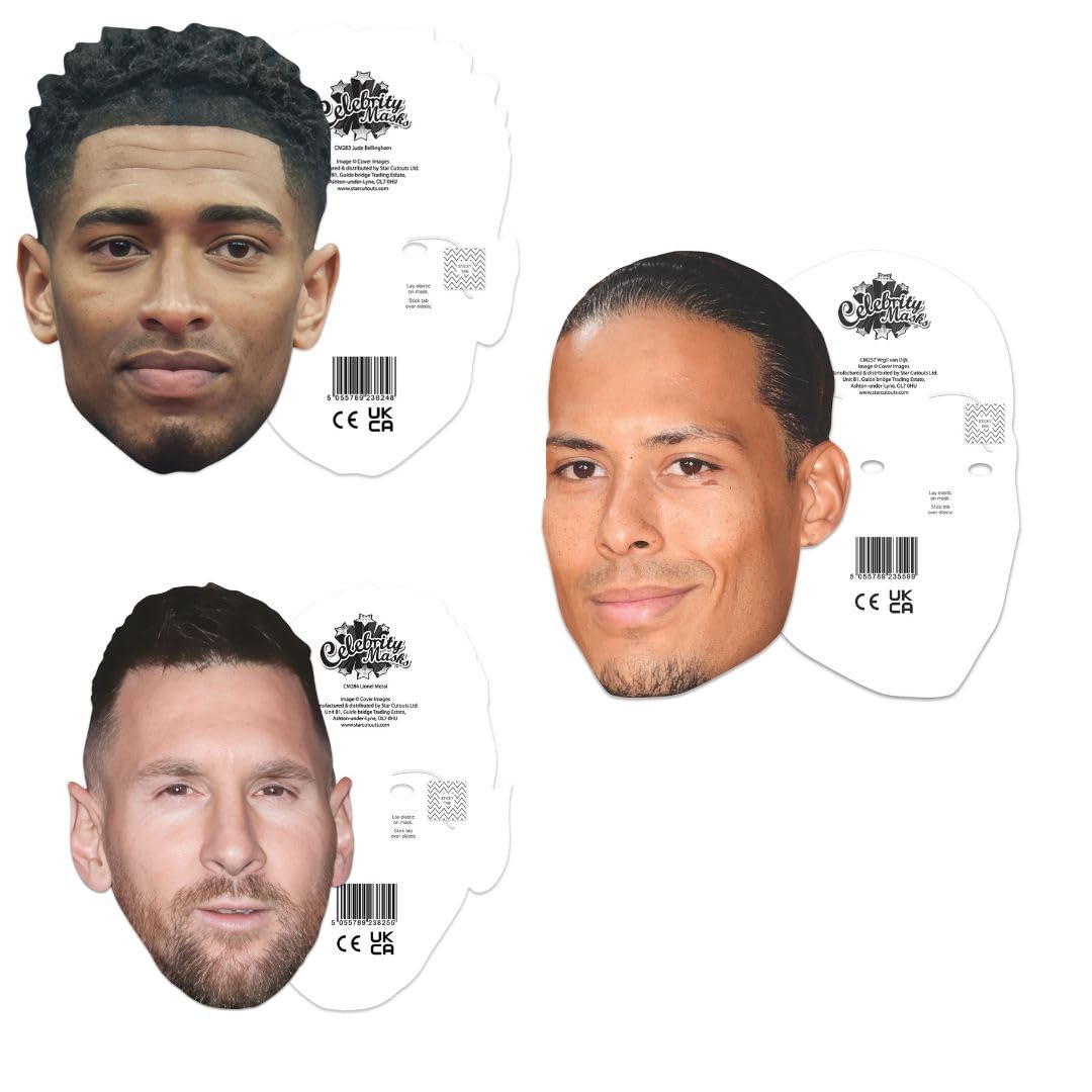 STAR CUTOUTS World Champion Footballers Six Pack of Masks - Cardboard, Regular Size 2