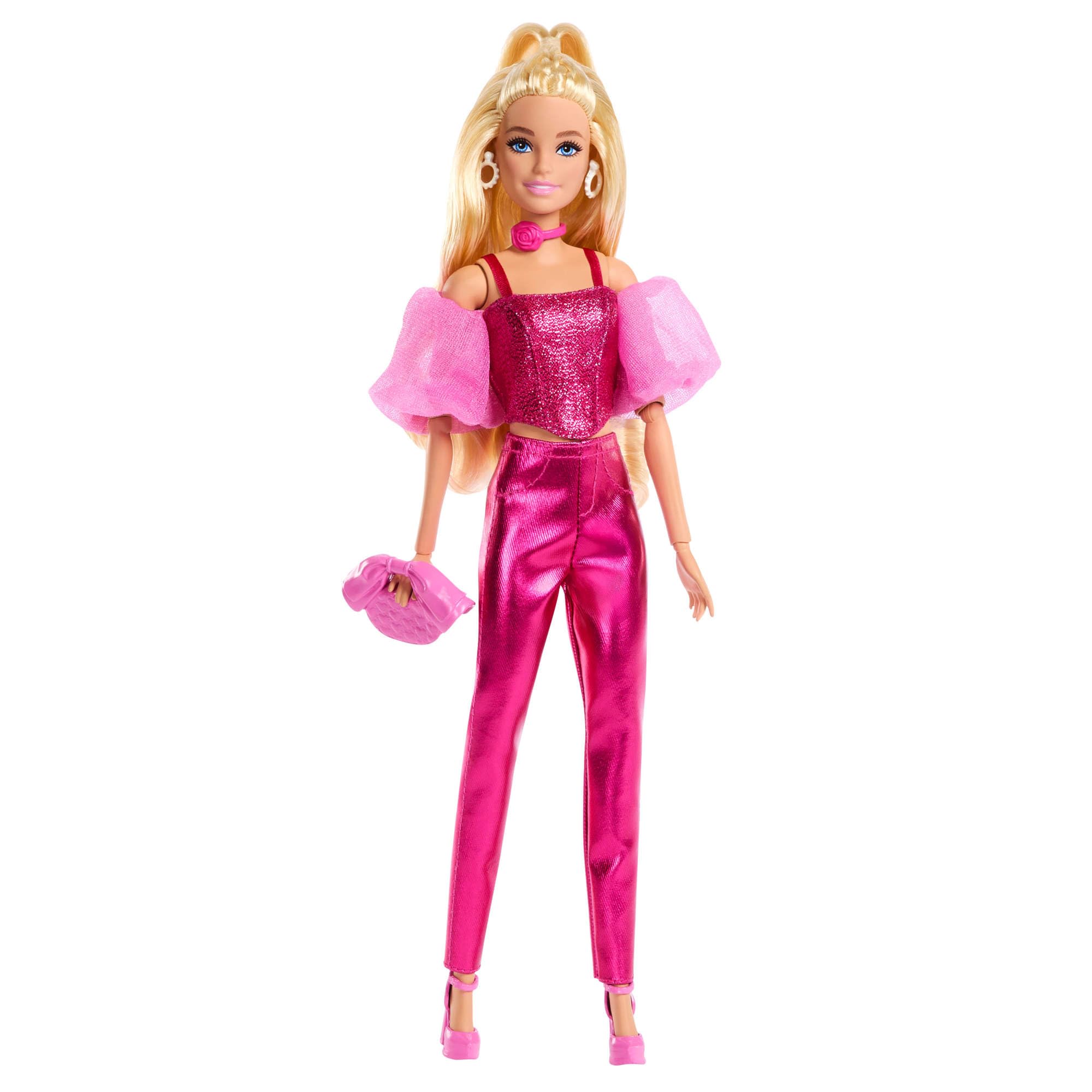Barbie Deluxe Style Doll #5 - Metallic Pink Outfit, Blonde Hair, 4 Years & Up 1