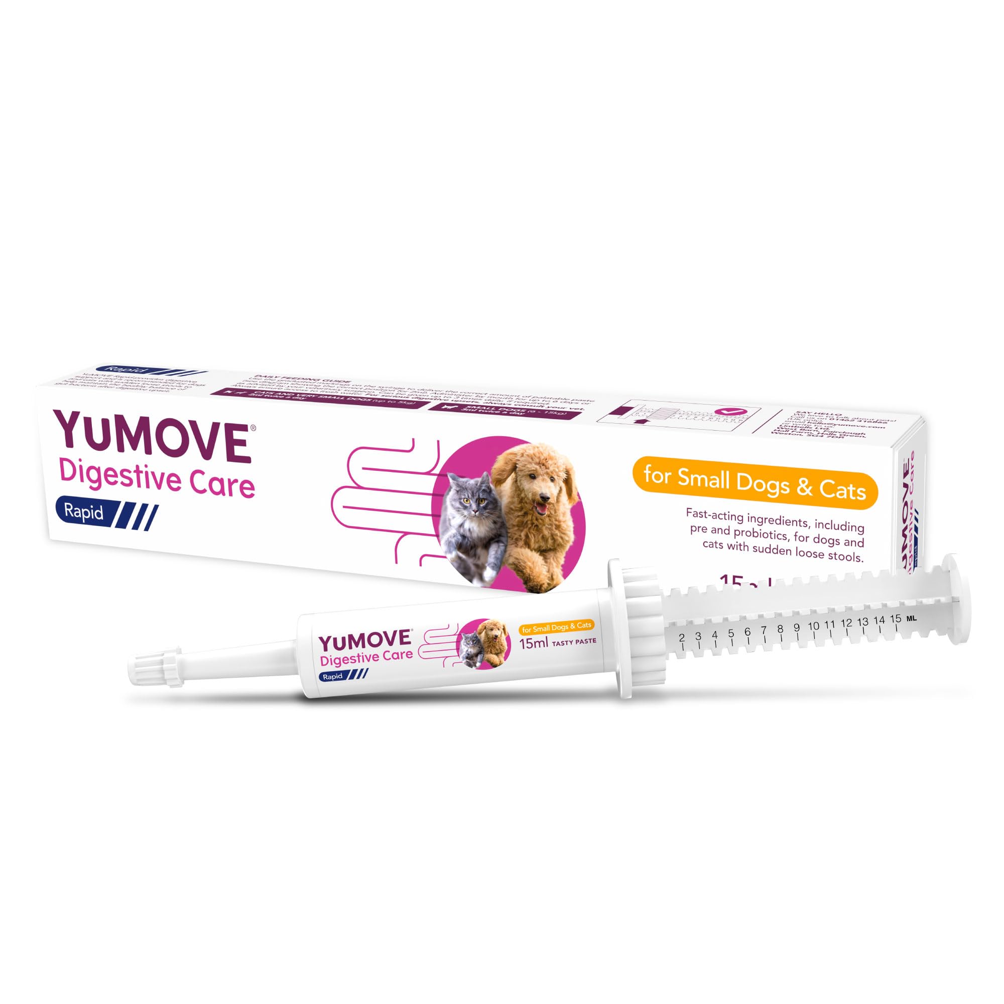 YuMOVE Digestive Care Rapid Probiotic Paste for Dogs & Cats - Fast-Acting Gut Support | 15ml