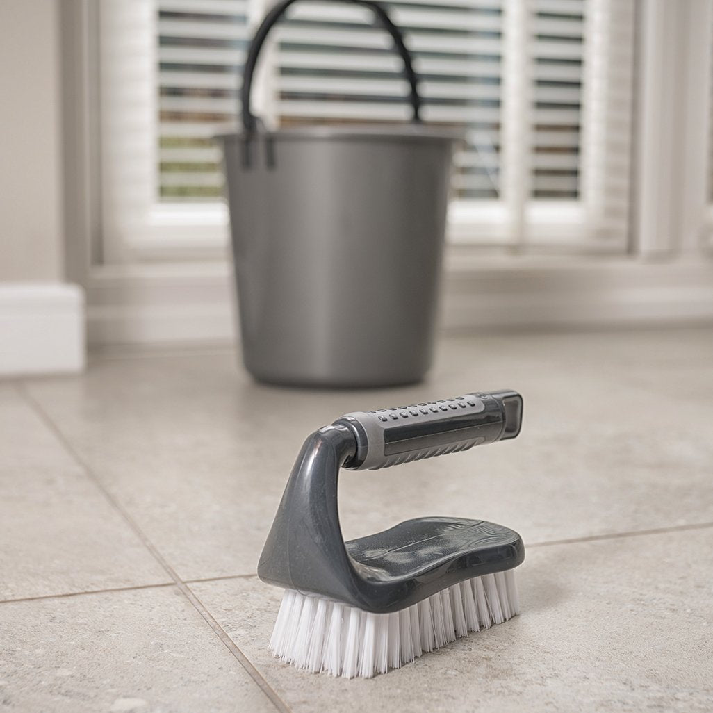 Addis ComfiGrip Floor Scrub Brush - Stiff Bristle | Iron Handle | Metallic Graphite 3
