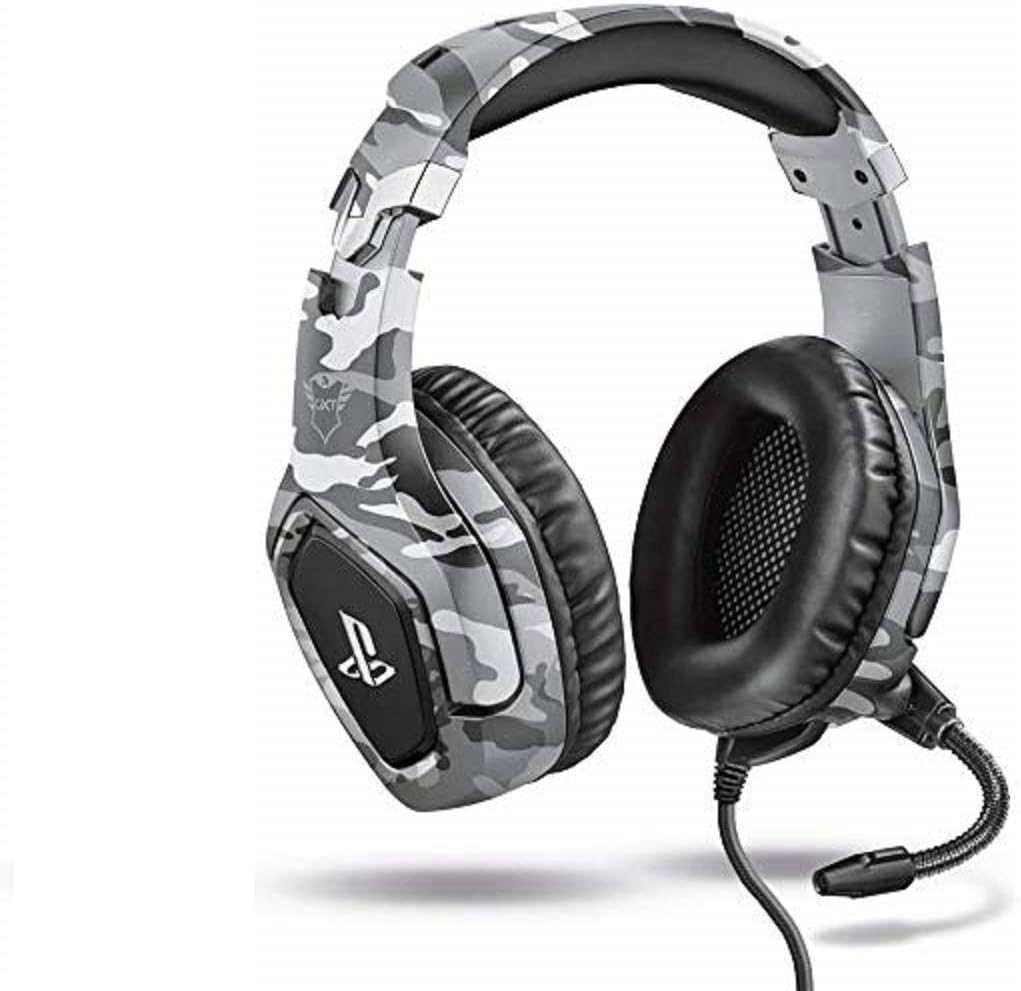 Trust GXT 488 Forze-G Gaming Headset for PS4 and PS5 – Officially Licensed with 50mm Drivers, Foldable Mic, Inline Remote, Grey 1