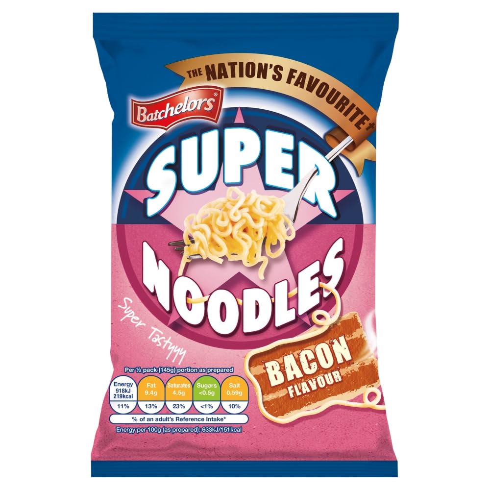 Batchelors Super Noodles Bacon Flavour Instant Snack 90g 1