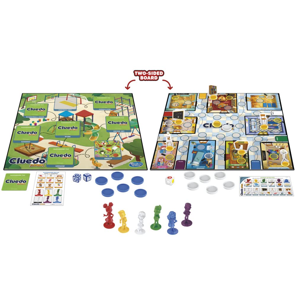 Hasbro Gaming Cluedo Junior Board Game, 2-in-1 Detective Game for Kids 4+ Years, Double-Sided Gameboard for 2-6 Players 4