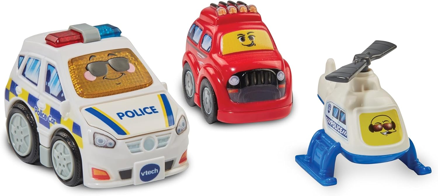 VTech Toot-Toot Drivers Police Station Playset - Interactive Vehicle Playset with Police Car, Helicopter & Jailbreak Features 2