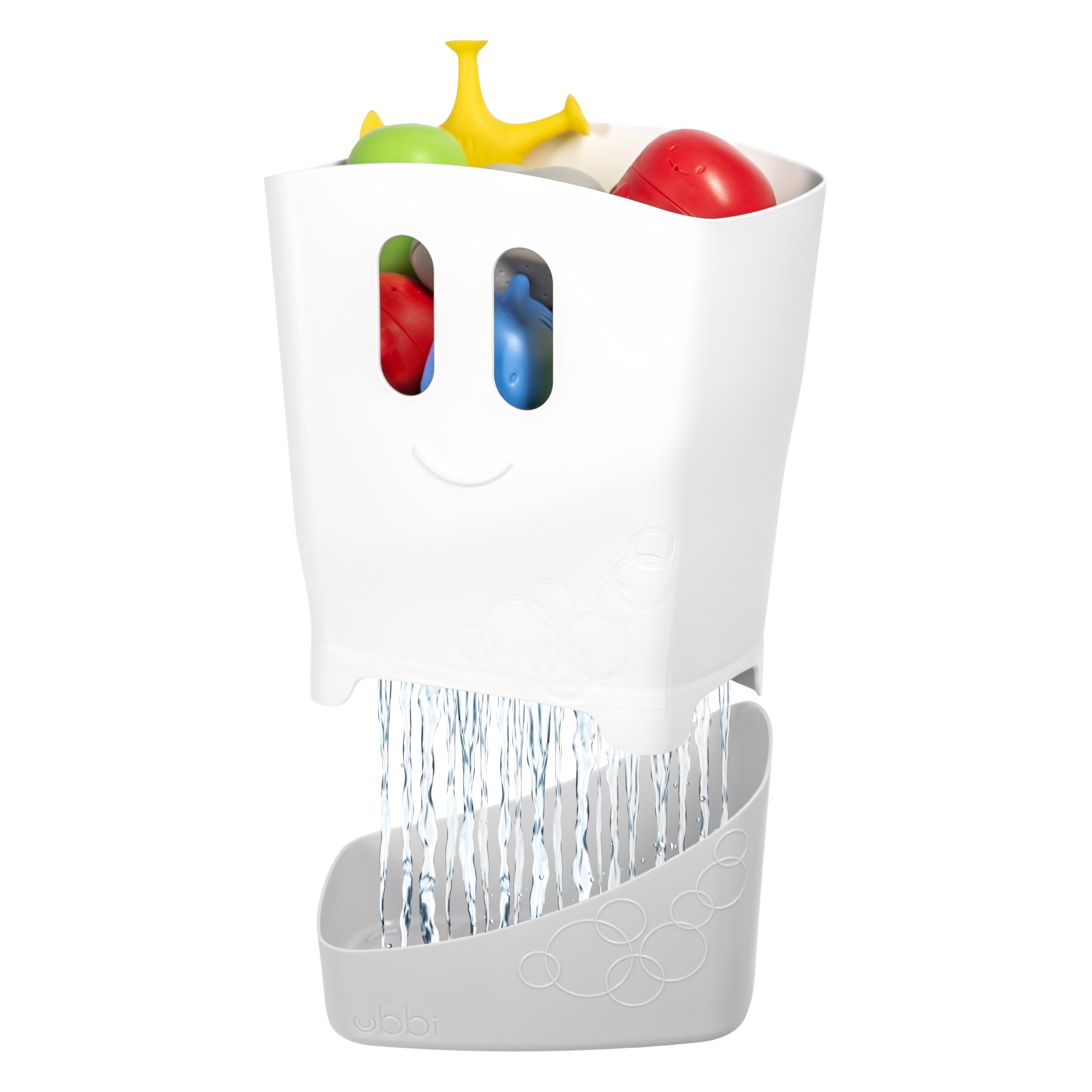 Ubbi Stand Up Bath Toy Storage Organizer - Freestanding Caddy with Removable Drying Rack Bin | Grey