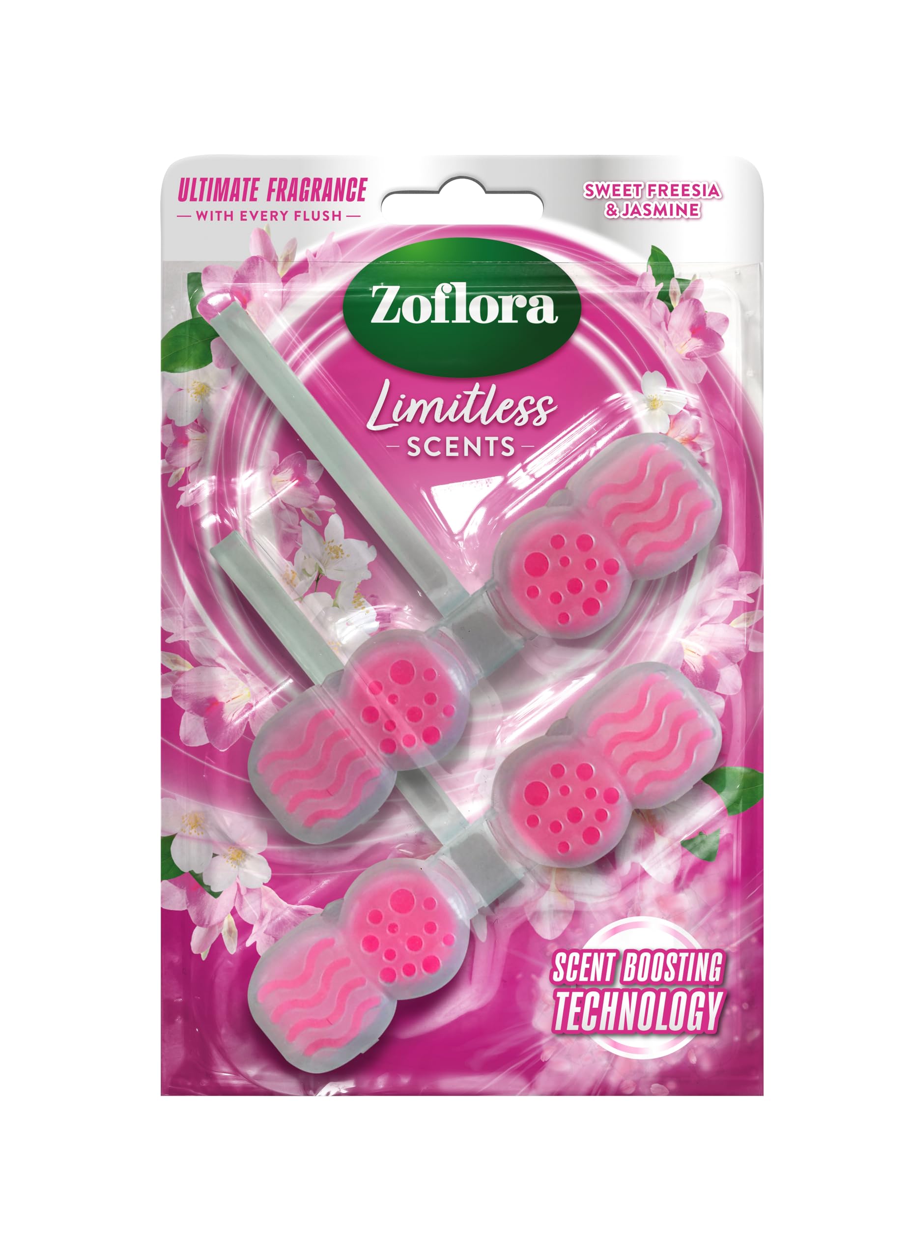 Zoflora Rim Blocks Freesia & Jasmine - Lasts Up to 200 Flushes | Active Power Foam
