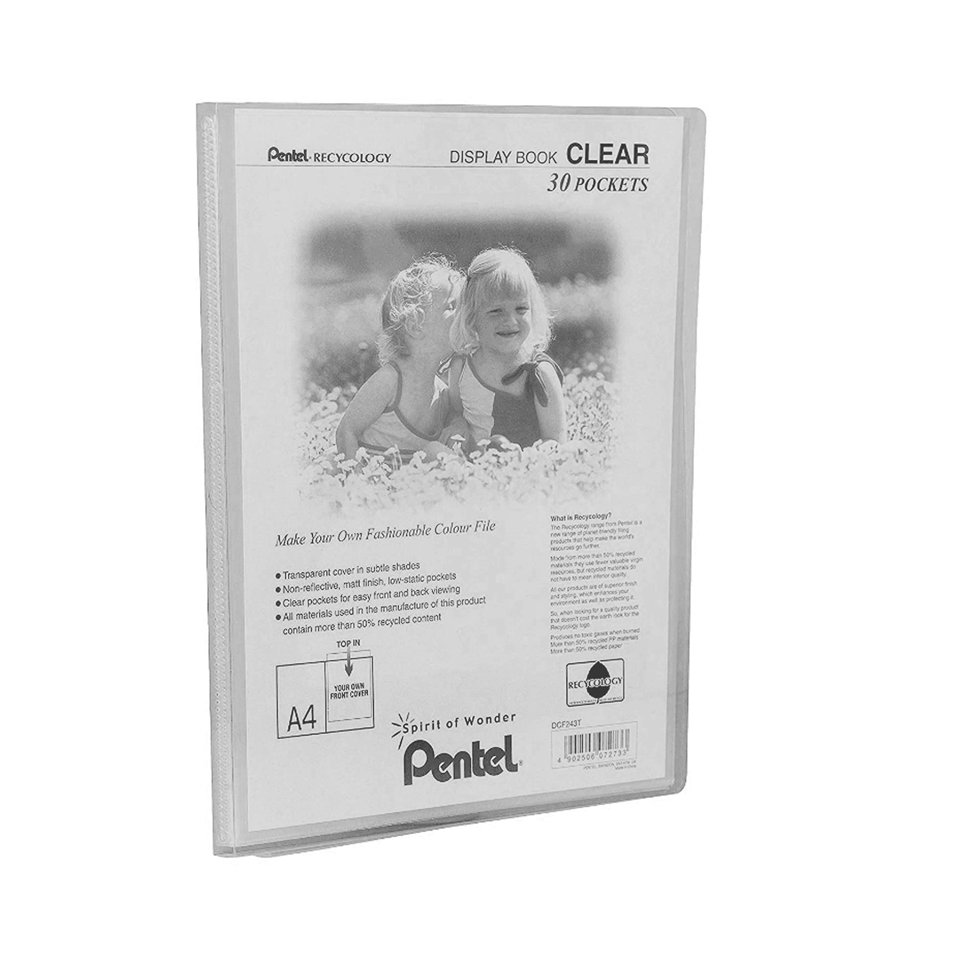 Pentel Display Book DCF243T - Transparent Cover, 30 A4 Pockets | Non-Reflective Matt Finish 1
