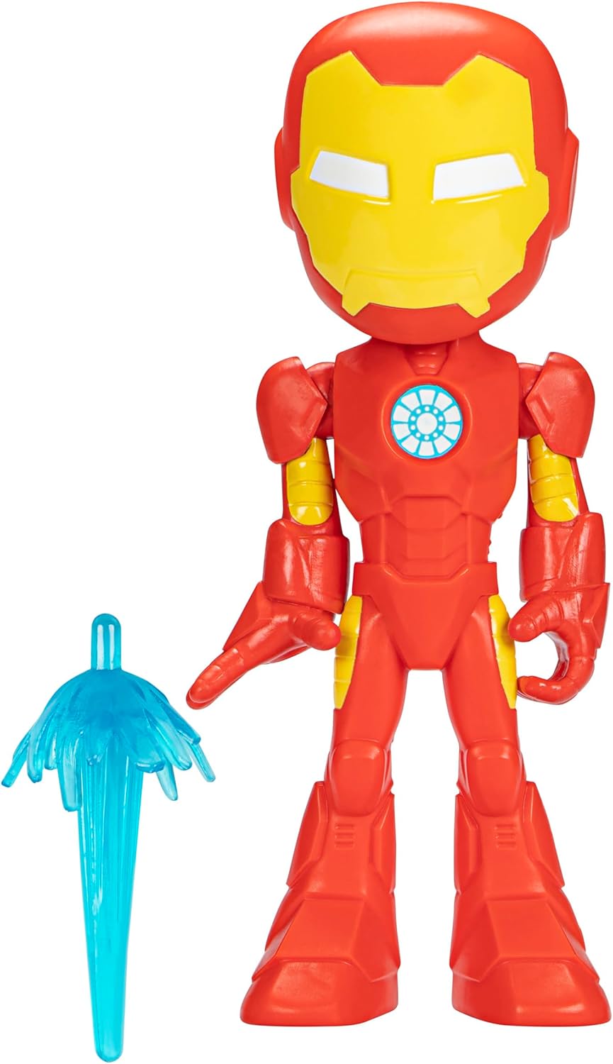 Marvel Spidey and His Amazing Friends Supersized Iron Man Action Figure - 9 Inch Poseable Toy for Preschoolers 1