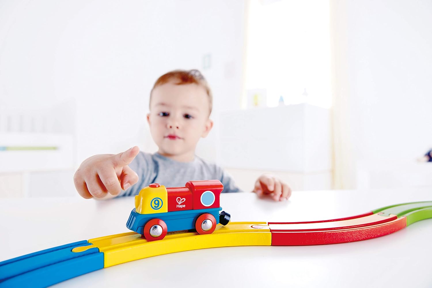 Hape Brave Little Engine Wooden Battery-Powered Train Toy for Toddlers