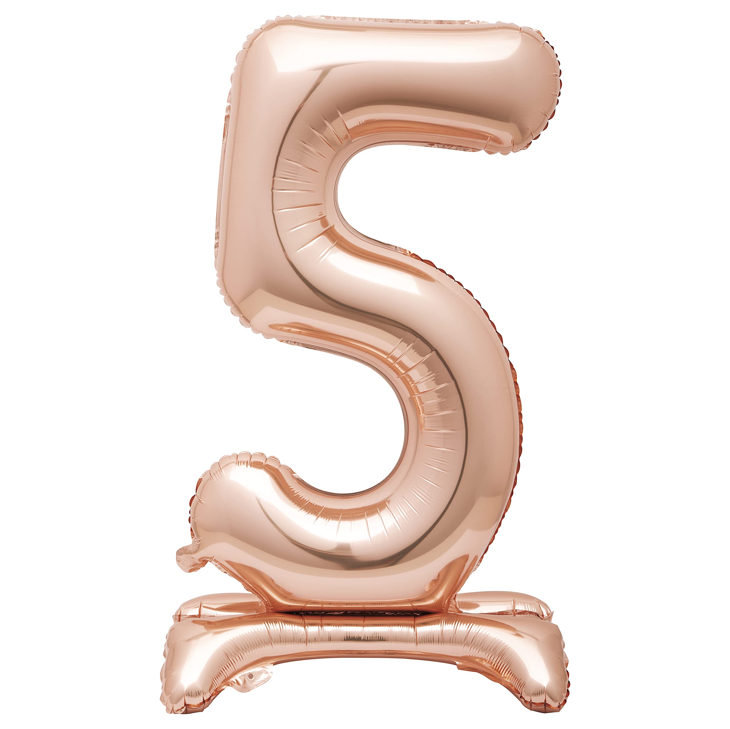 Rose Gold Foil Number 5 Balloon - 76cm Free-Standing Party Decor for Milestone Events 1