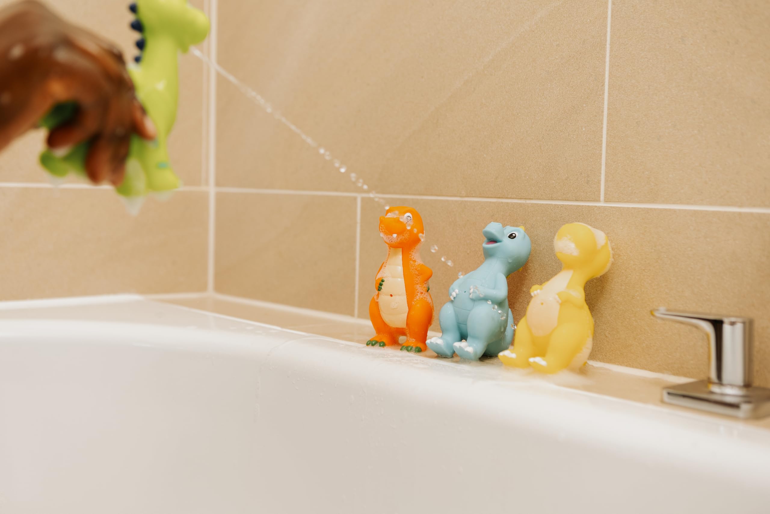 Nuby Dinosaur Bath Squirters - 4-Pack Colourful Bath Toys for Toddlers 10 Months+ 3