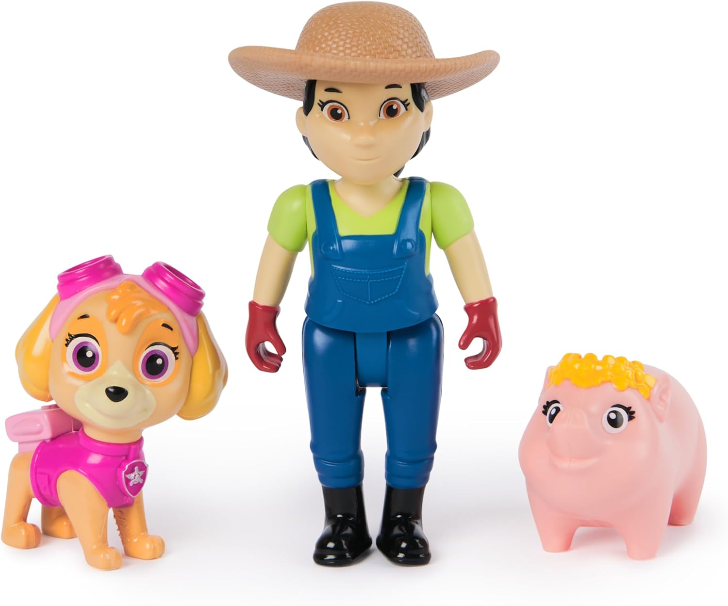 PAW Patrol Skye, Farmer Yumi and Piggie Figures - Action Play Set for Kids 3-9 Years 1