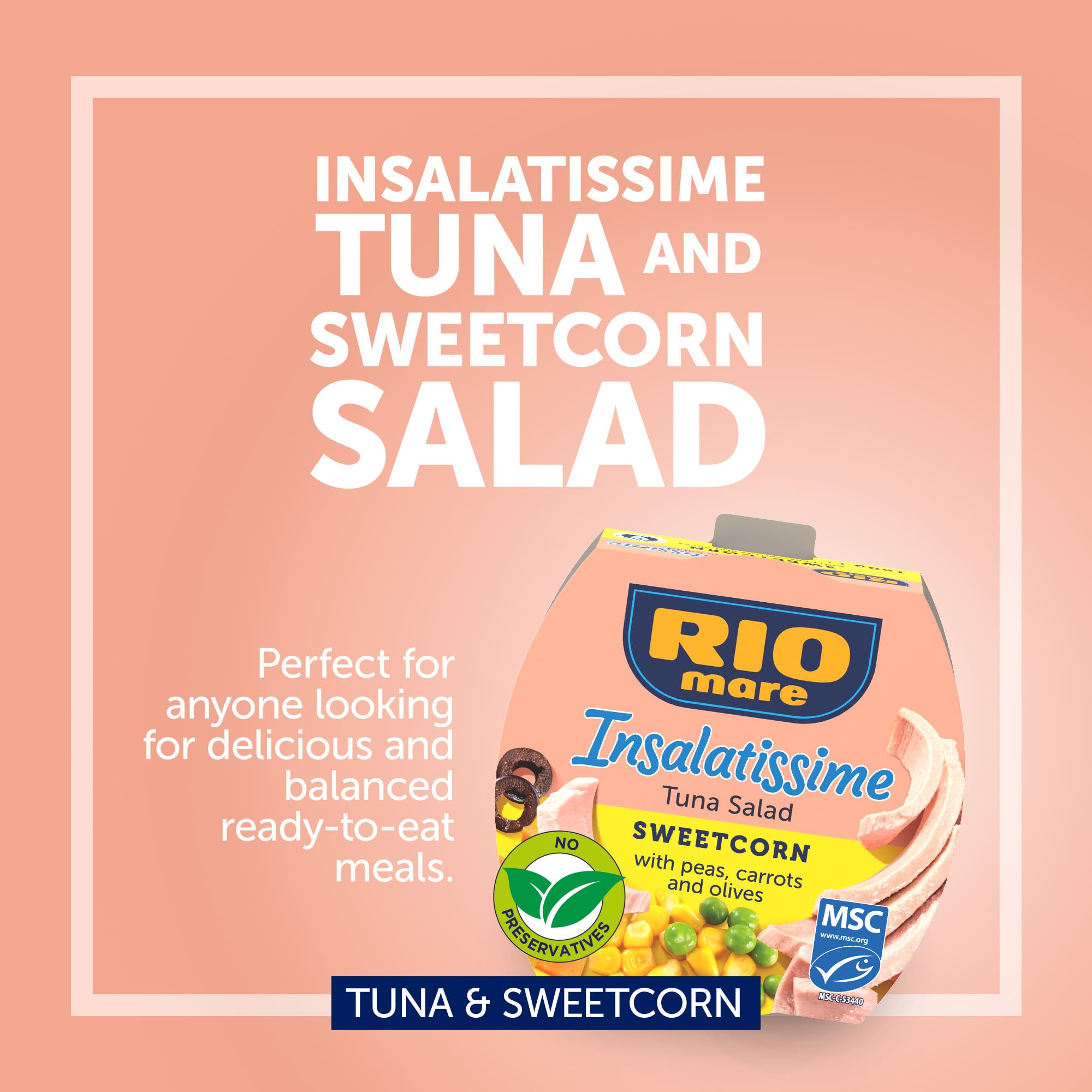 Rio Mare Insalatissime Sweetcorn and Tuna Salad - Ready to Eat Meal | 160g