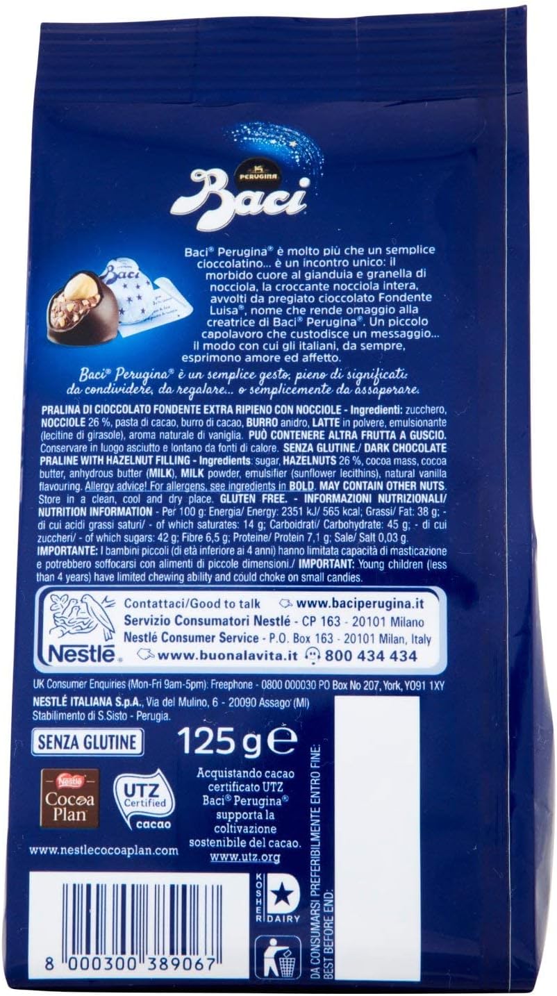 Baci - Original Dark Chocolate Praline Truffles with Hazelnut, 125g 5