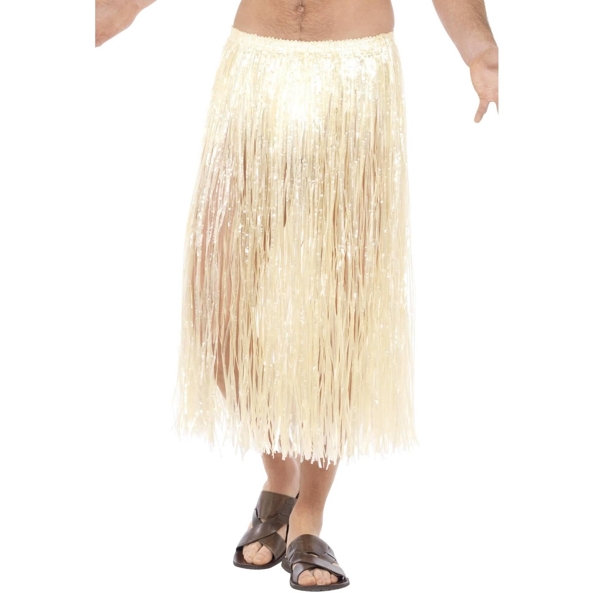 Smiffys Hawaiian Hula Skirt - Natural, One Size | Adjustable Waistband | 75cm Length