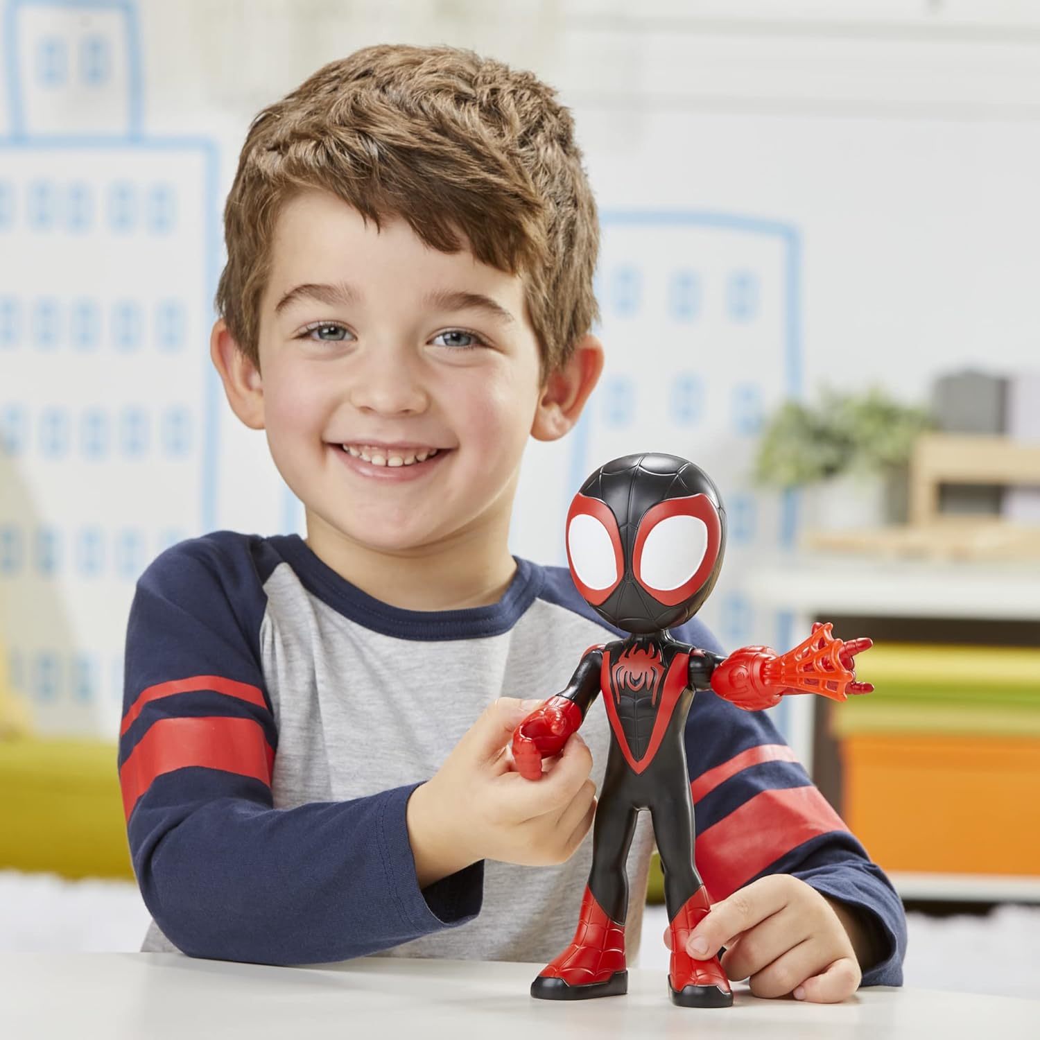 Hasbro Marvel Spidey and His Amazing Friends Supersized Miles Morales: Spider-Man Action Figure - 22.5 cm, Ages 3+ 3