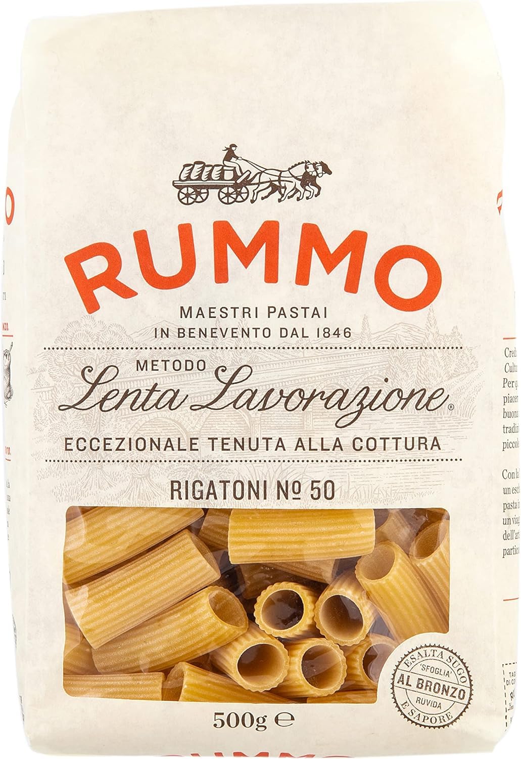 Rummo Rigatoni No. 50 - Italian Organic Tube Pasta, 500g 1