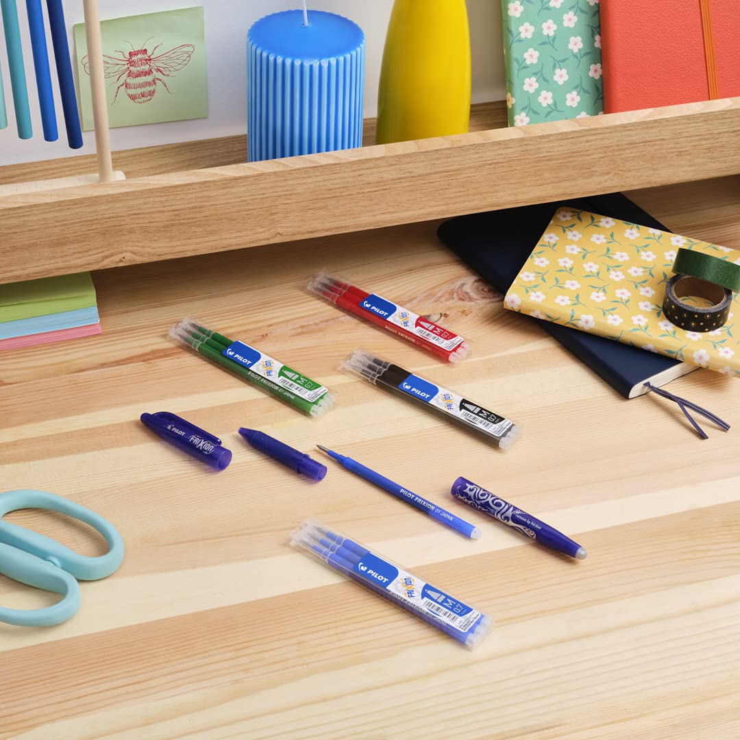 PILOT FriXion Erasable Rollerball Pen Refill - 0.7mm Tip, 0.4mm Line, Blue Ink | 9 Count 6