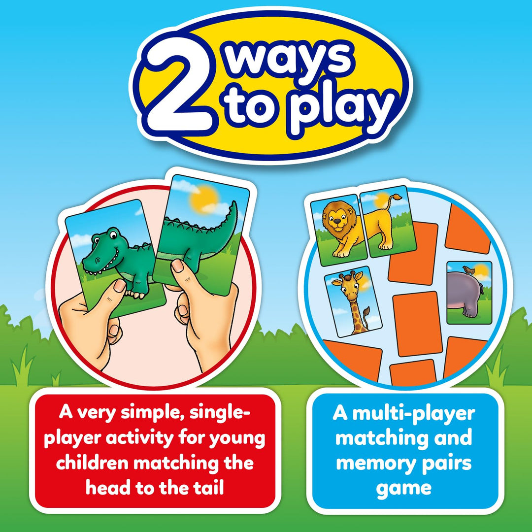 Orchard Toys Jungle Heads and Tails Card Game - 2-in-1 Matching & Memory Game for Toddlers