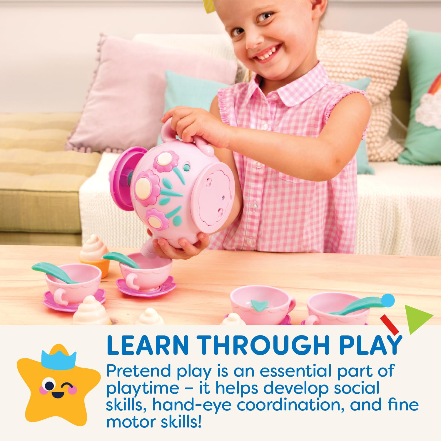 Battat Singing Teapot Playset - 17-Piece Pretend Play Kitchen Toy for Kids 4