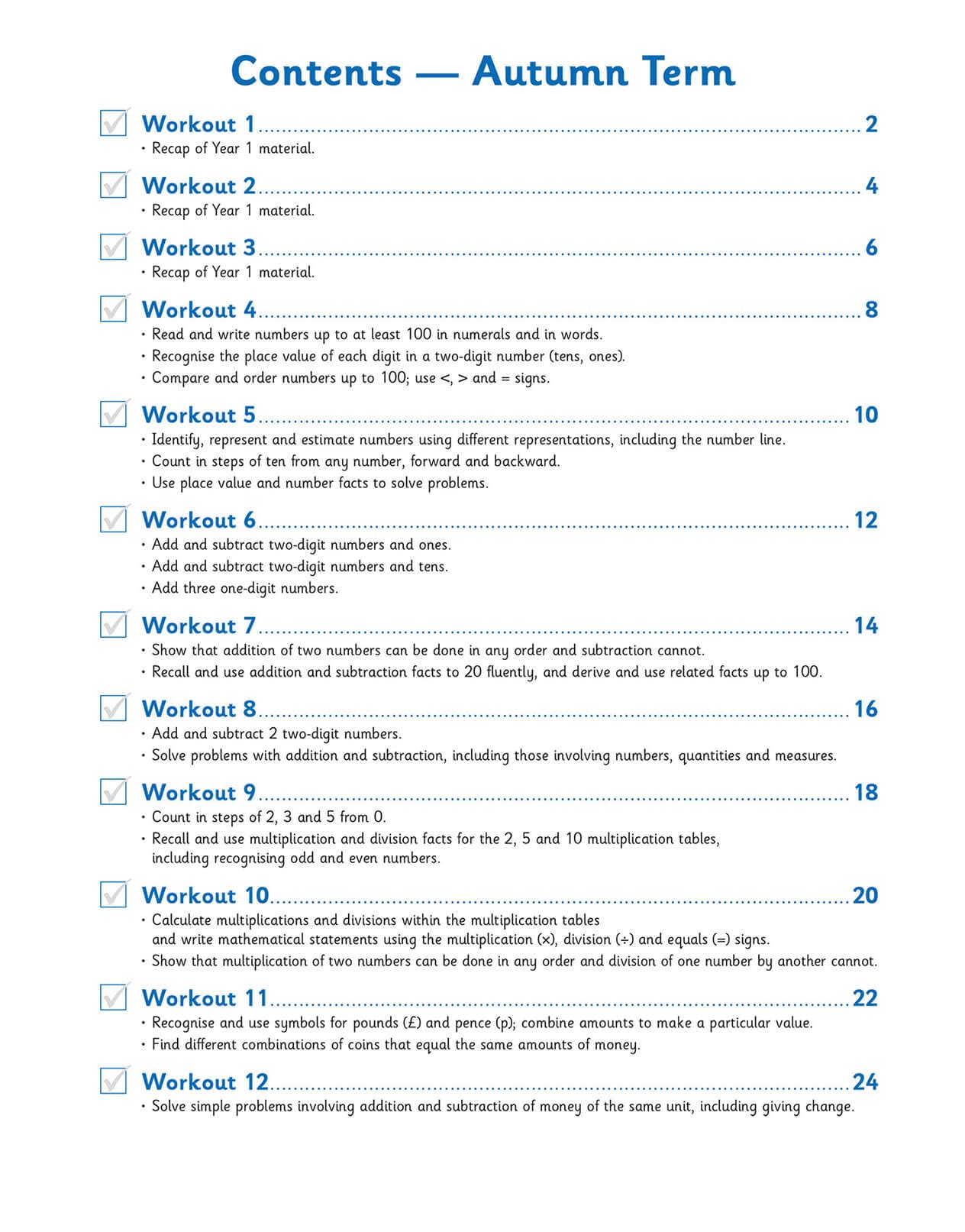 CGP KS1 Maths 10-Minute Weekly Workouts - Year 2 Study Aid | Paperback | English