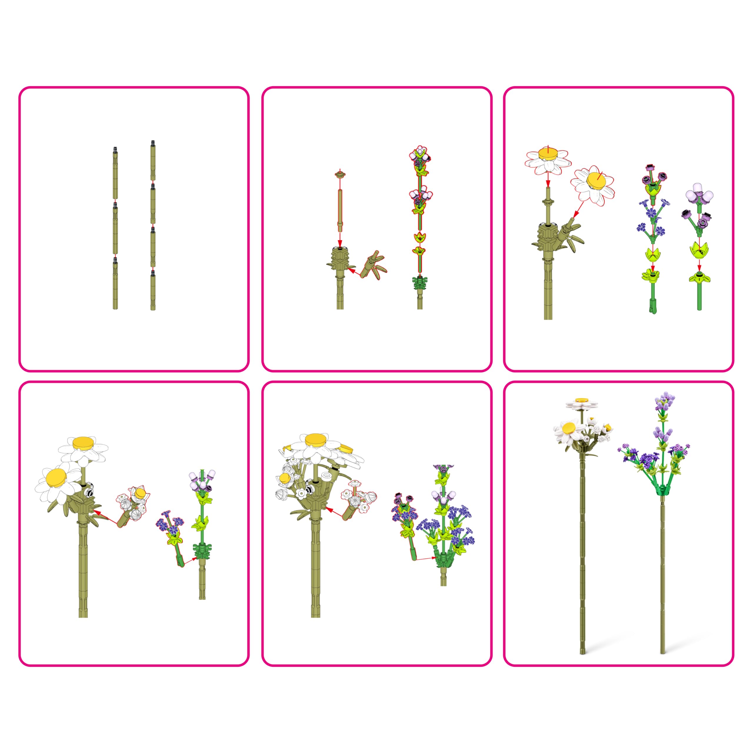 MAX Premium Flowers Building Bricks Collection - 10 to Collect, 243 Pieces per Capsule 13