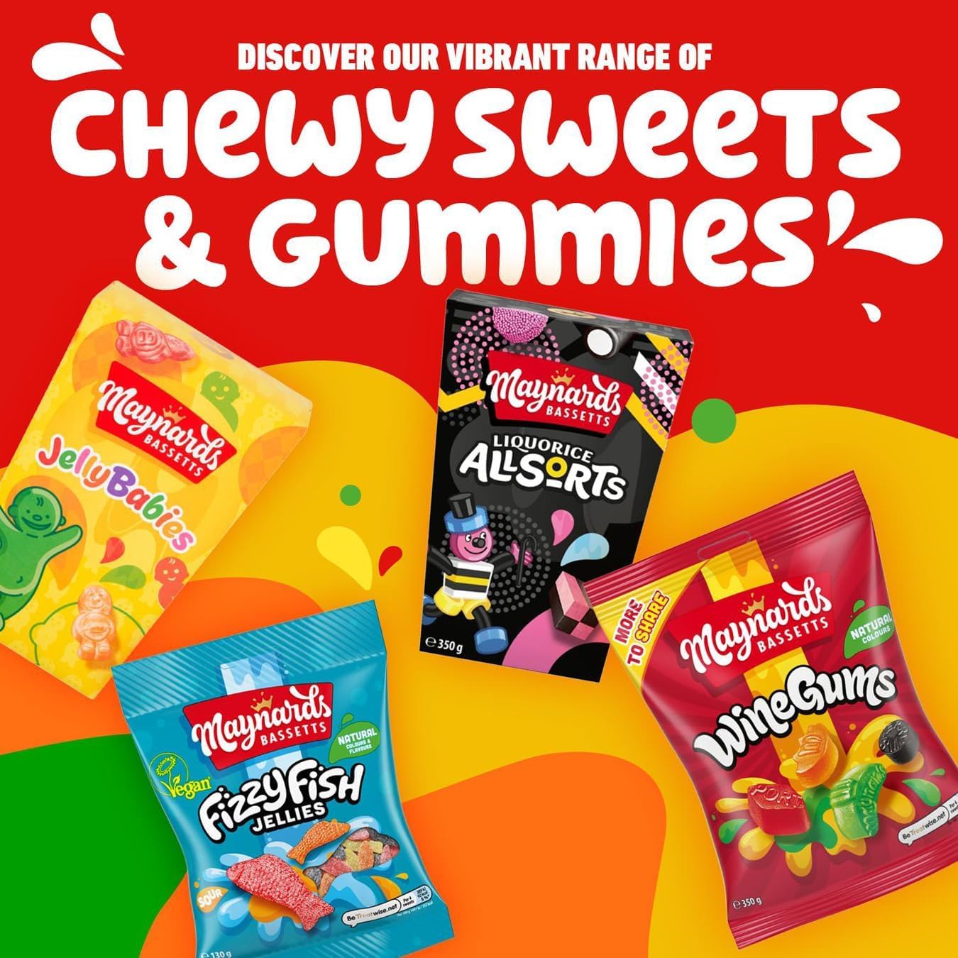 Maynards Bassetts Wine Gums - Fruity Chewy Sweets | 1kg Sharing Bag 5