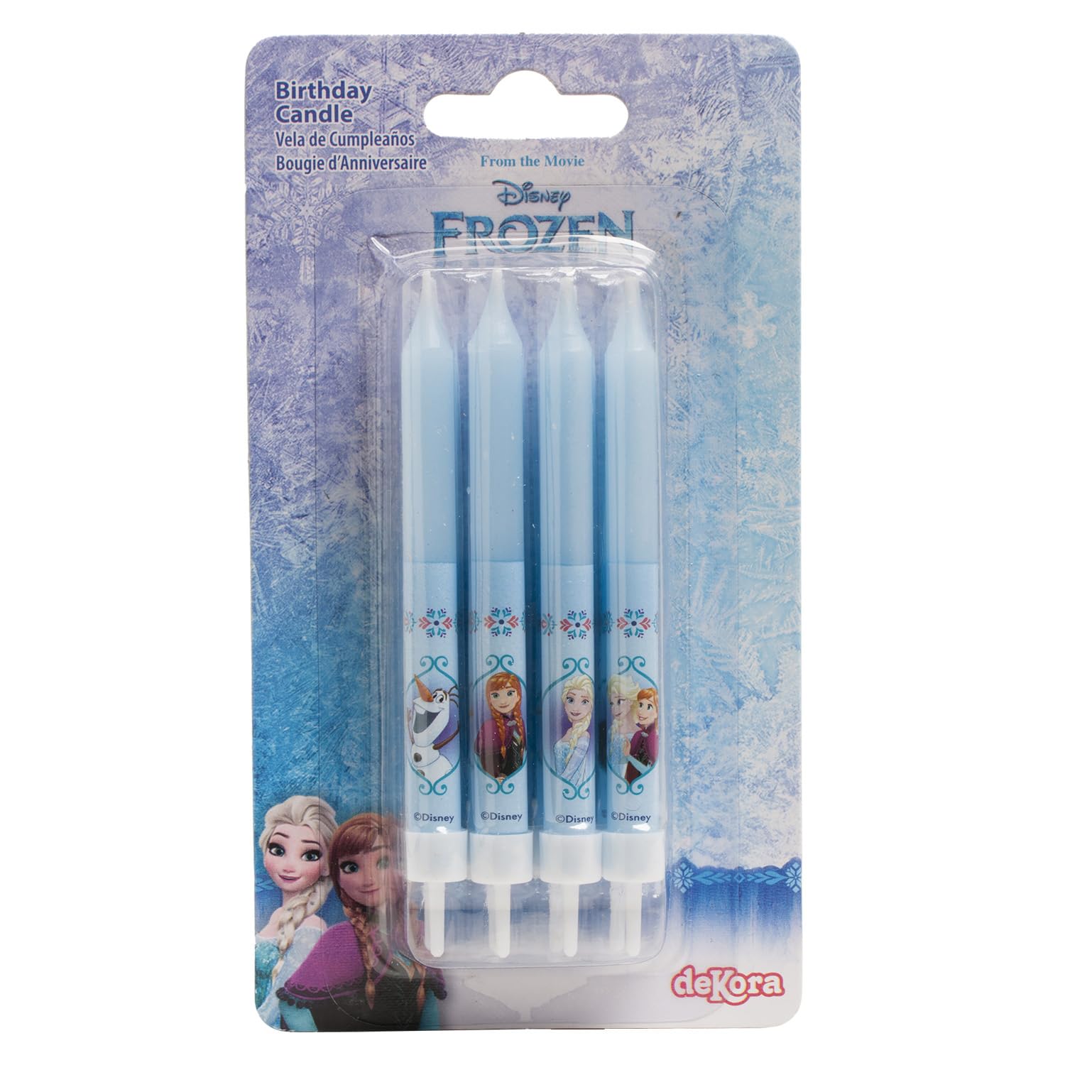 dekora Frozen Birthday Candles Set of 8 - Elsa, Anna, Olaf Characters | Slow Burning Wax 3