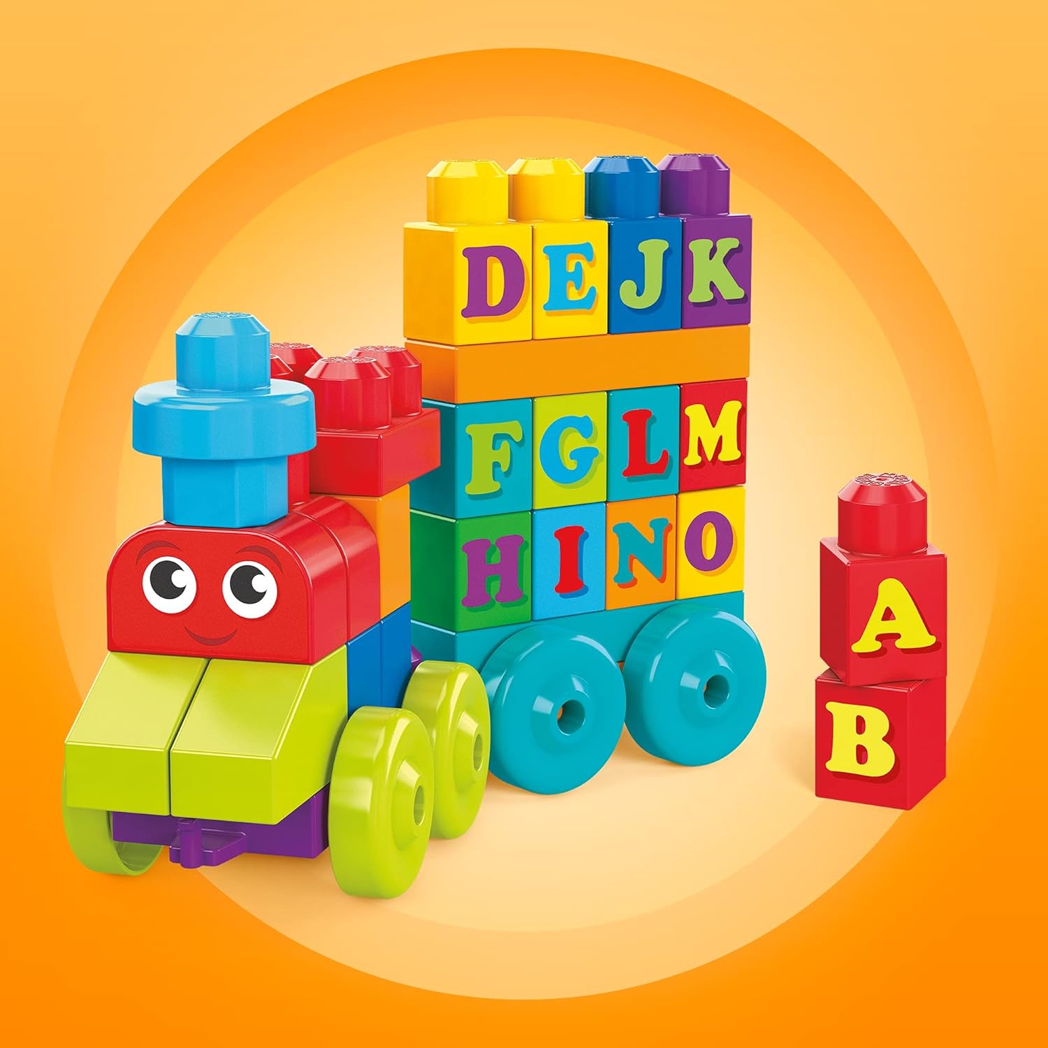 Mega Bloks Building Basics ABC Learning Train - Educational Building Set for Toddlers 1+ 3