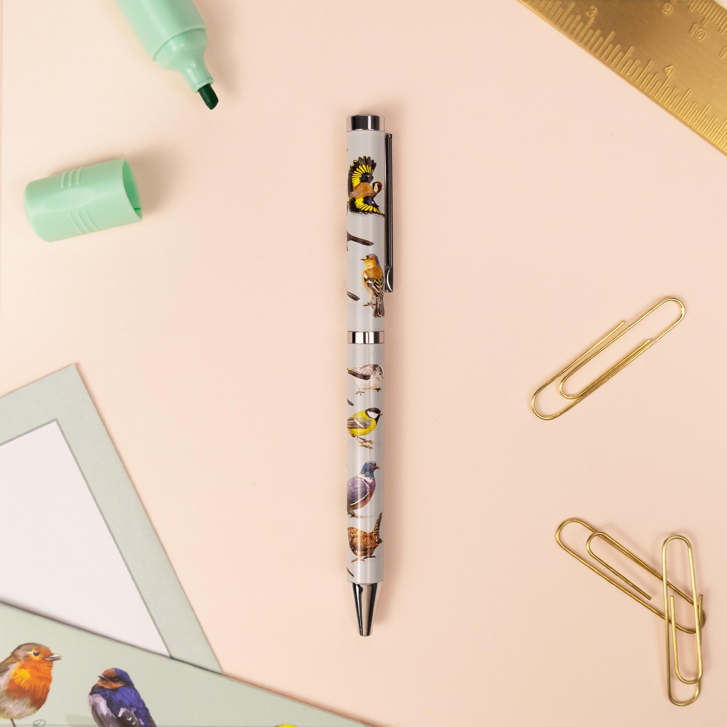 Robert Frederick Birds Design Ballpoint Pen with Twist Nib | Black Ink | Gift Box Included