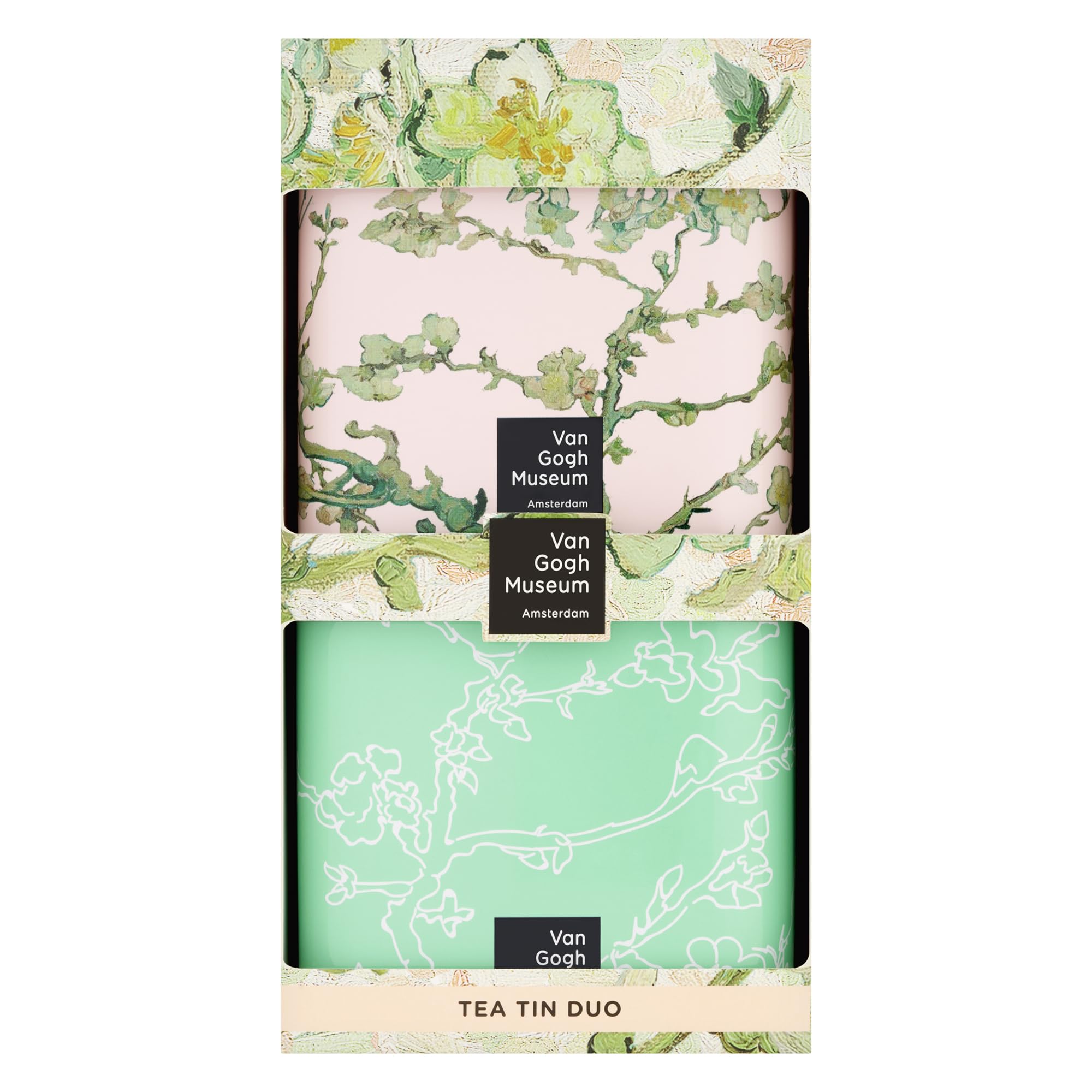 BEAMS INTERNATIONAL Van Gogh Museum Tea Caddy Tin Gift Set - 8 Tea Bags, Almond Blossom Artwork