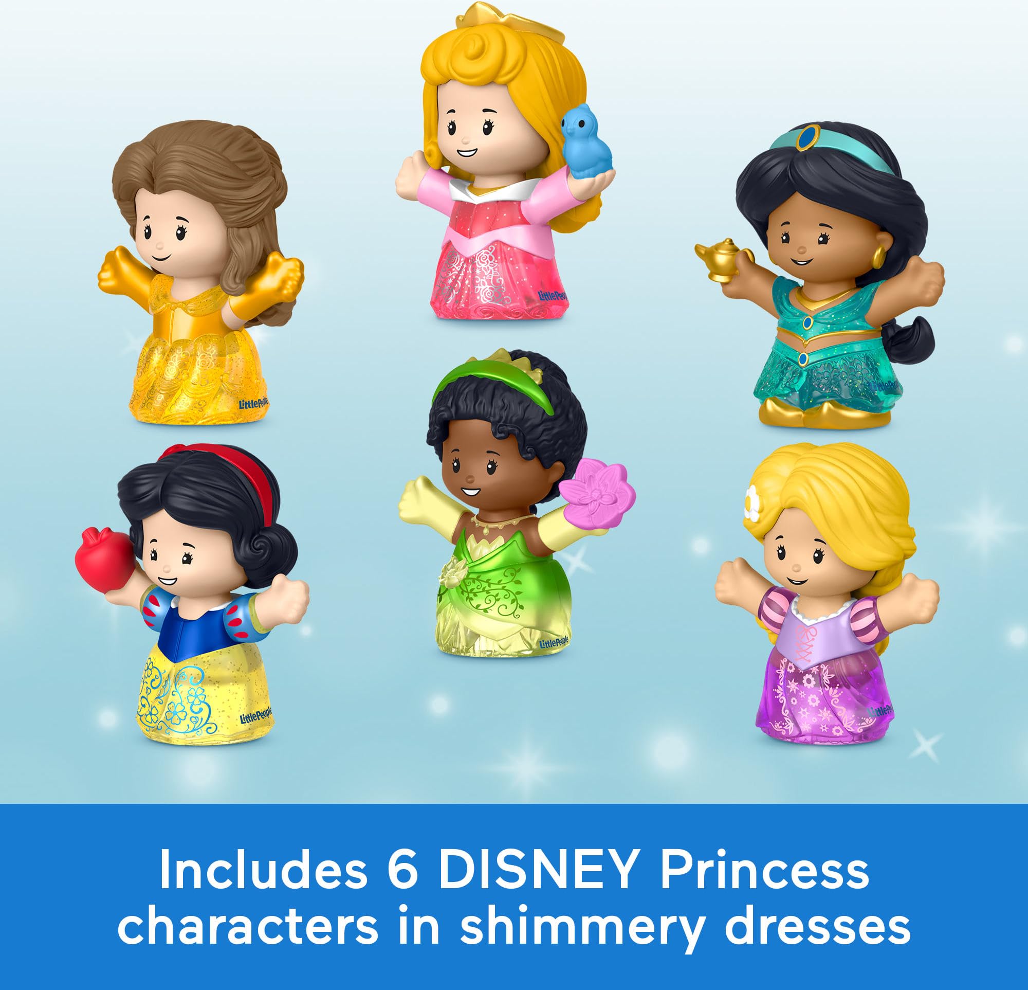 Fisher-Price Little People Disney Princess Shimmer Gowns Figure Set - Ages 18 Months+ 4