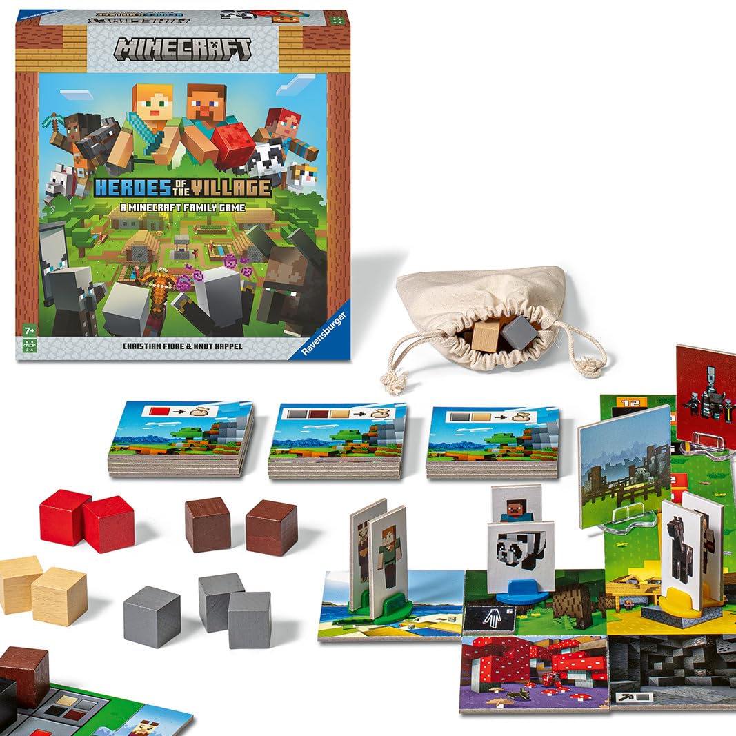 Ravensburger Minecraft Heroes of the Village Board Game | Ages 7+ | 2-4 Players | 20-25 Min 1
