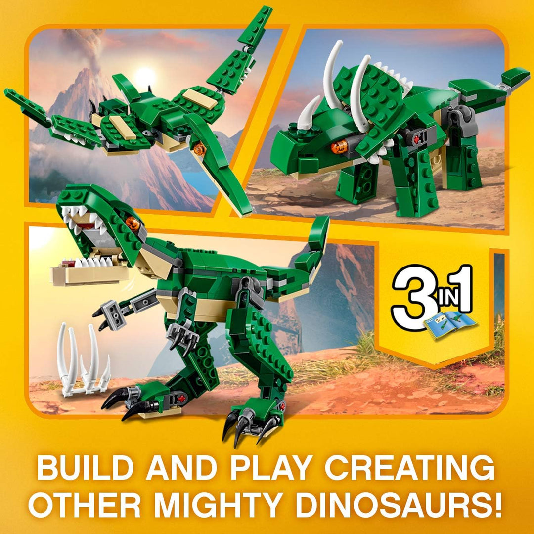 LEGO Creator Mighty Dinosaurs 3-in-1 Building Set - T-Rex, Triceratops & Pterodactyl - 174 Pieces