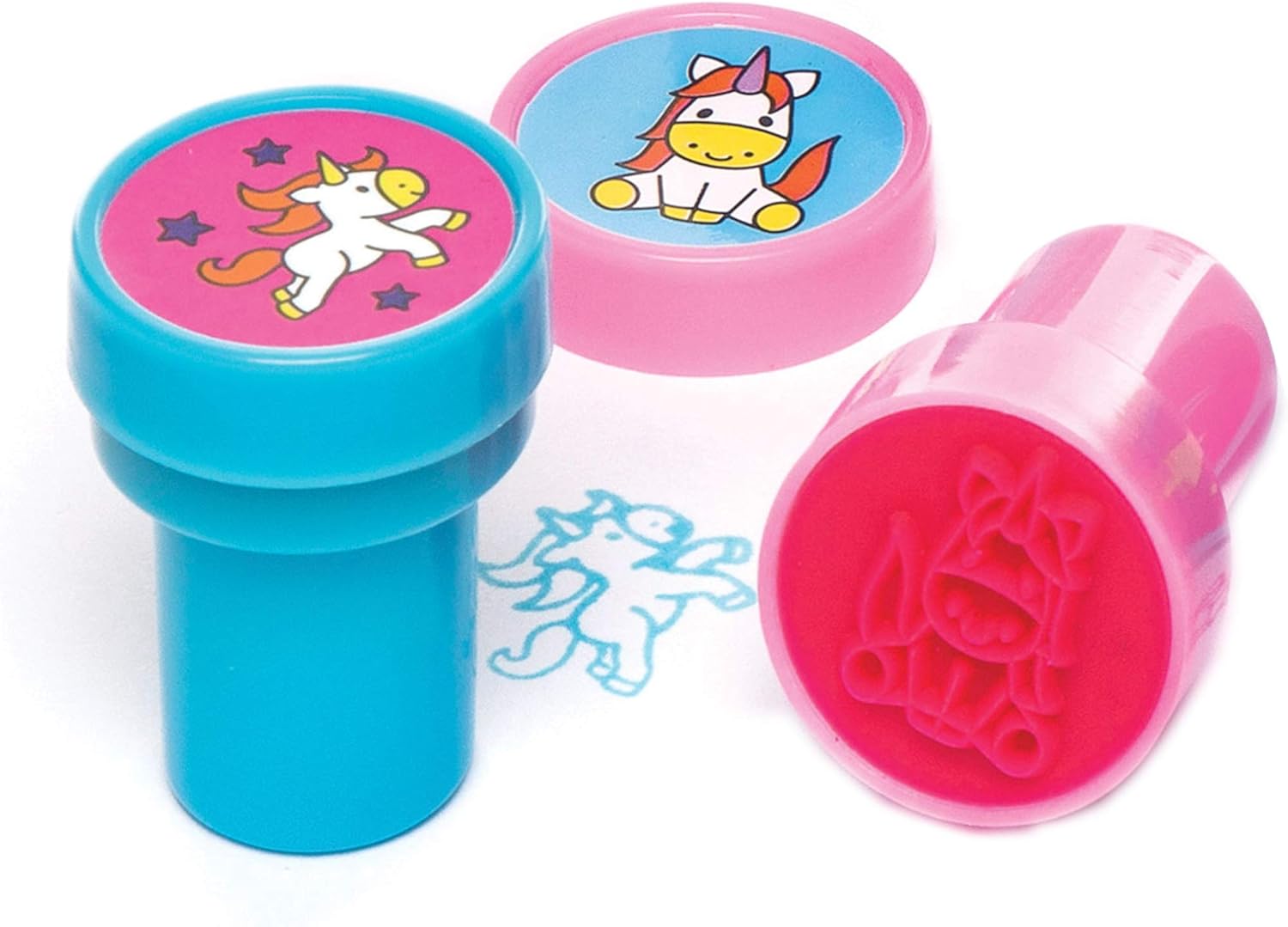 Baker Ross Rainbow Unicorn Self-Inking Stampers - Pack of 10 Assorted Designs for Arts & Crafts 2