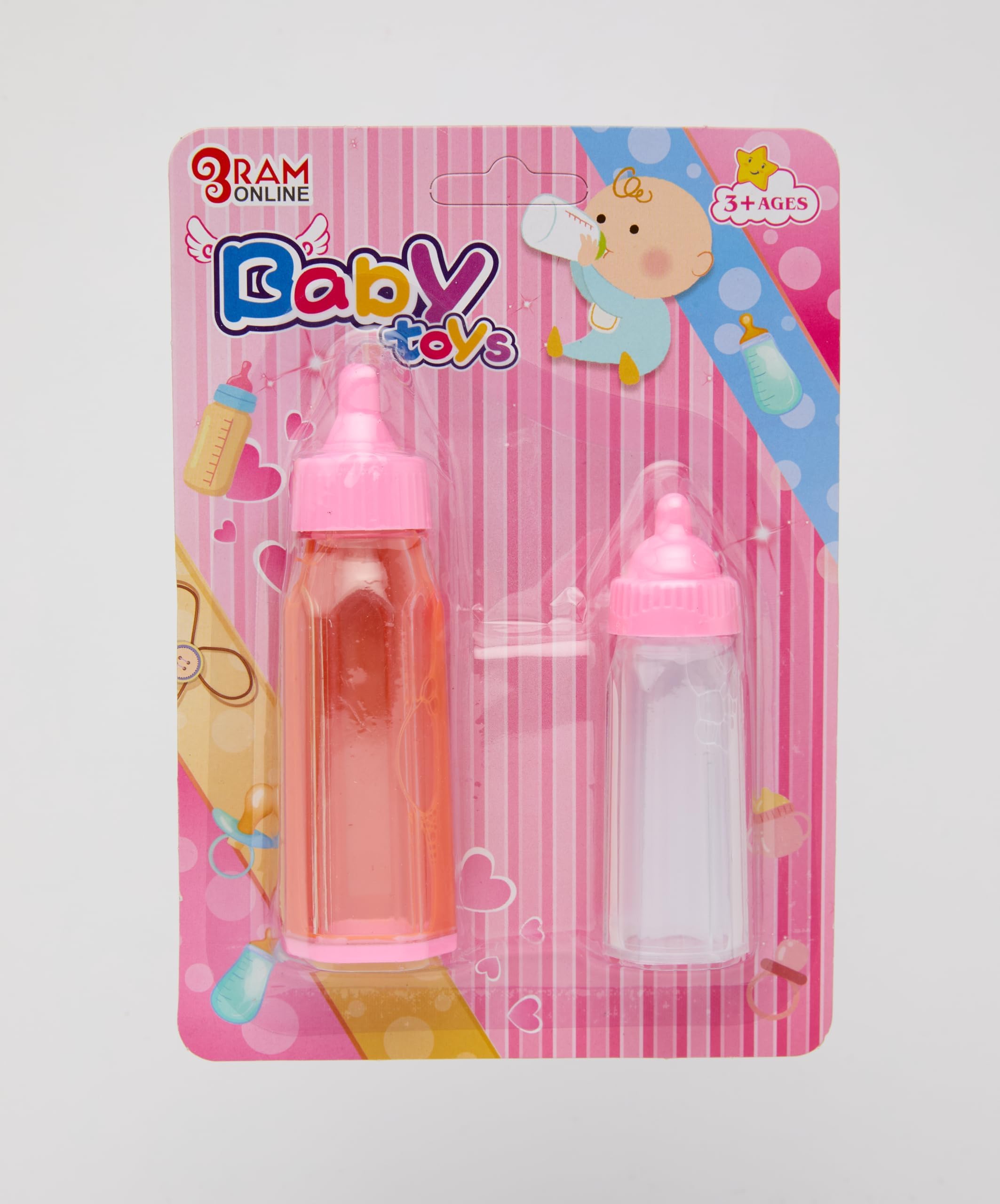 RAM ONLINE Magic Feeding Bottles - 2 Piece Assortment, Clear Plastic 1