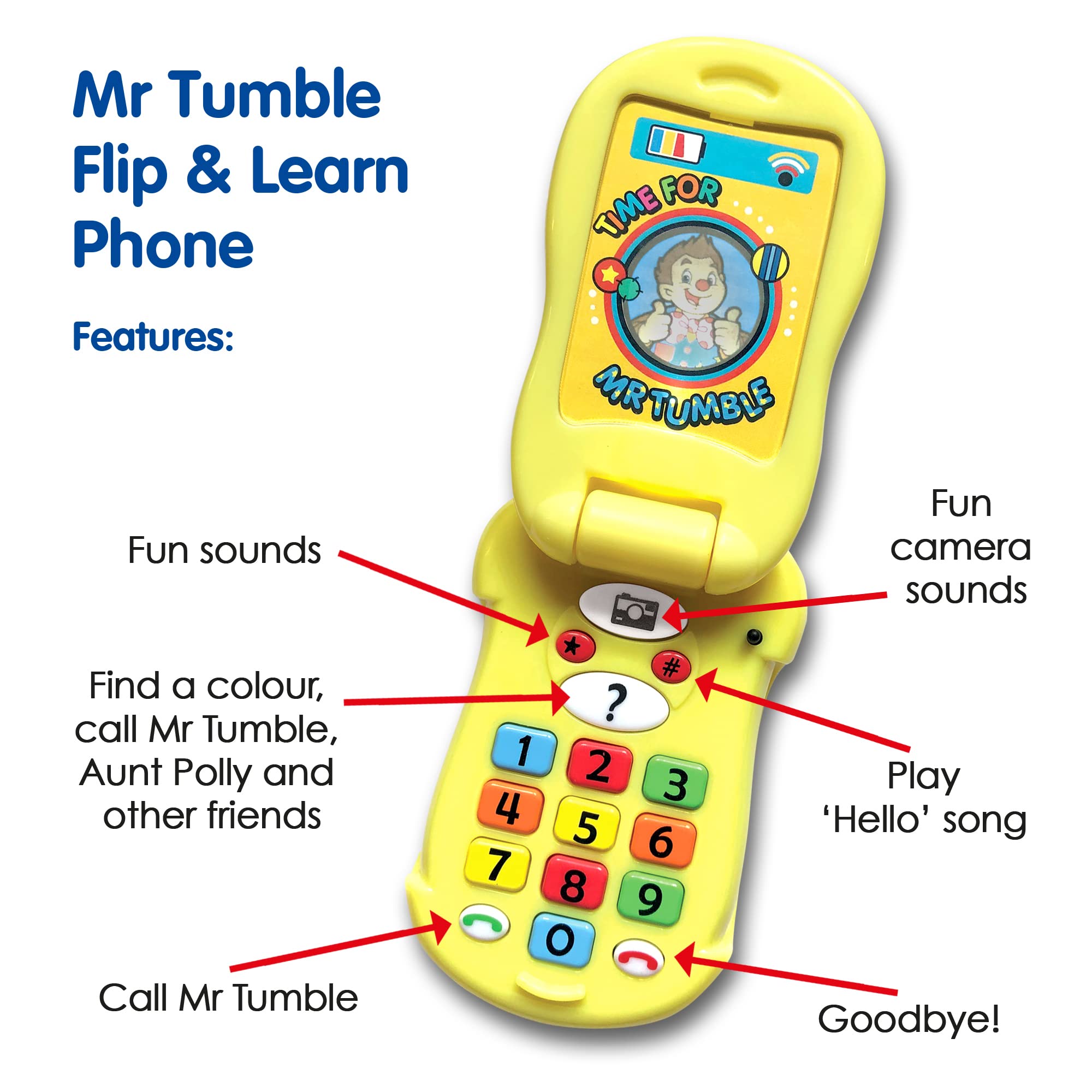 Mr Tumble Something Special Flip & Learn Toy Phone - Teaches Colors, Numbers, Letters | Ages 18 Months+ 4
