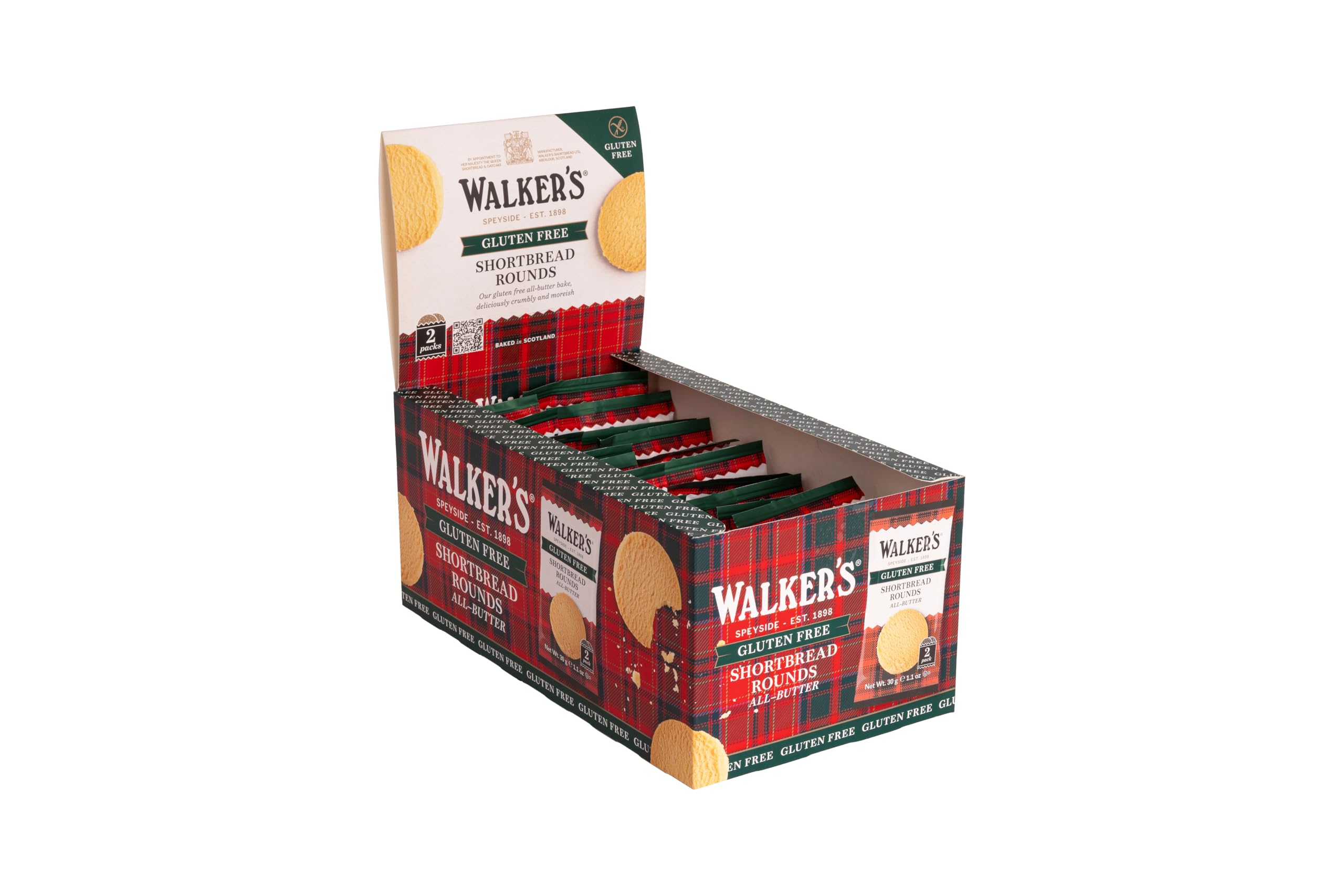 Walker's Shortbread Gluten Free Rounds, Traditional Pure Butter Scottish Cookies, 60 Pack 1