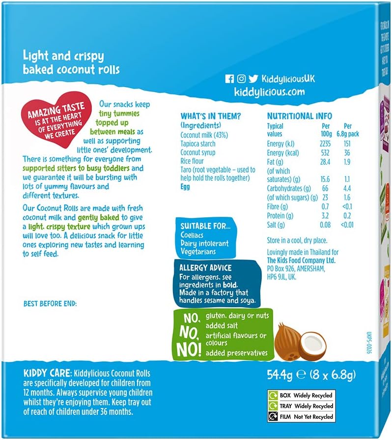 Kiddylicious Mini Coconut Rolls - Natural Snacks for Kids, Pack of 40 4