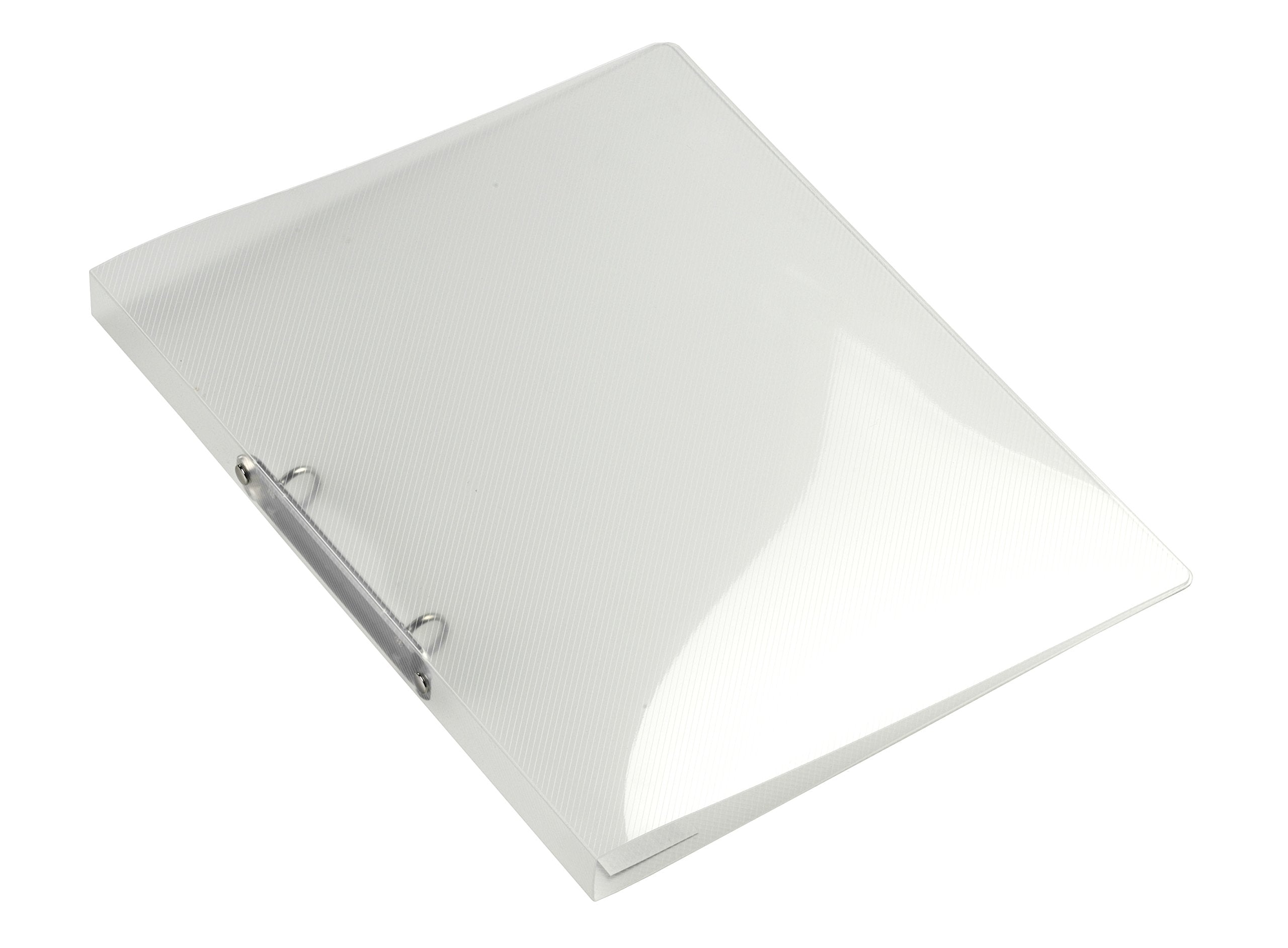 Europel HF2 A4 16mm 2 Ring Padfolio Binder - Transparent Cover, White Spine | Holds 80 Sheets